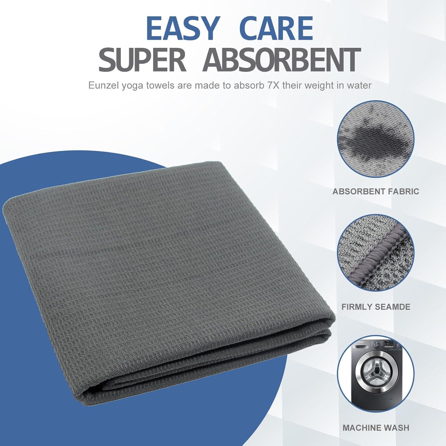 Toalla de Yoga Antideslizante Eunzel Microfibra 185x65cm Gris