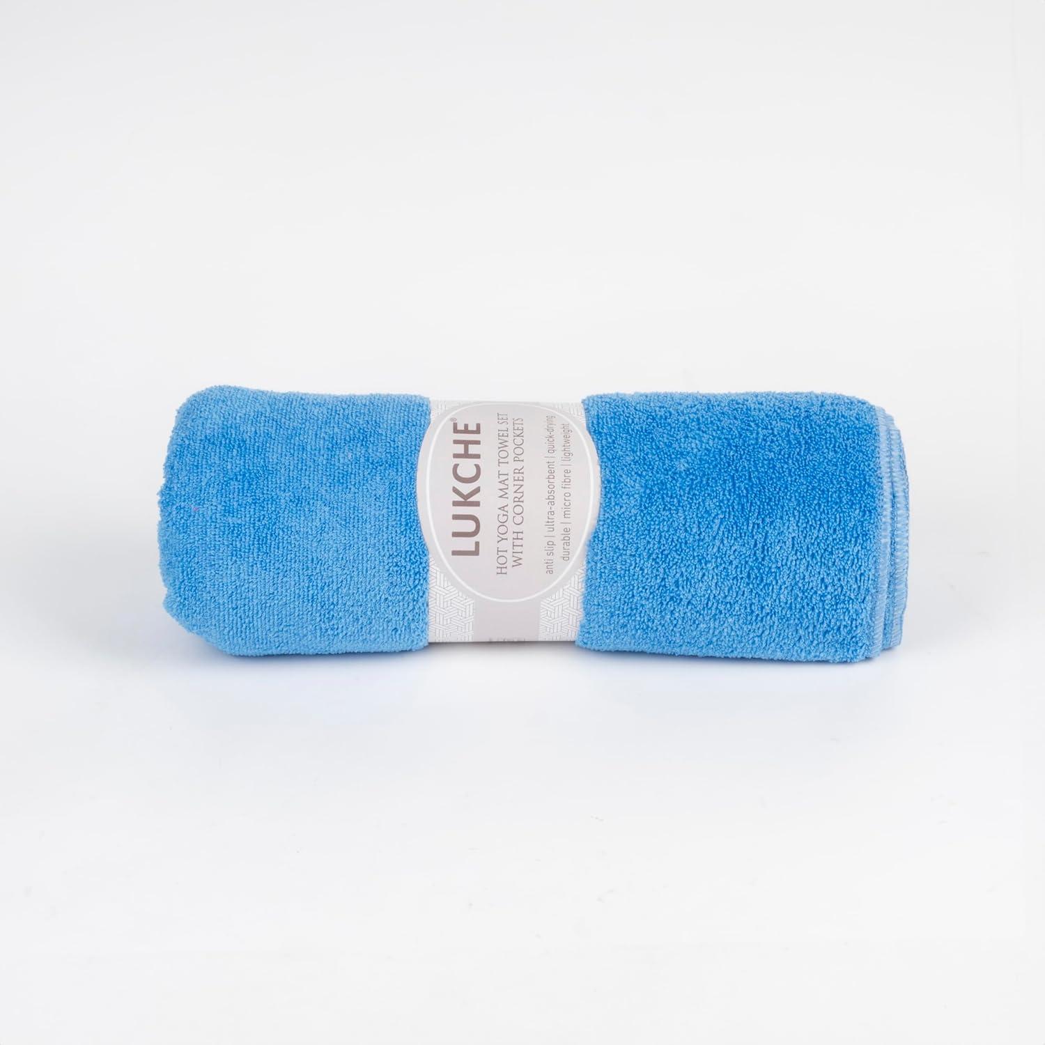 Toalla de Yoga LUKCHE Antideslizante 100% Microfibra Azul 63.5x185.4cm