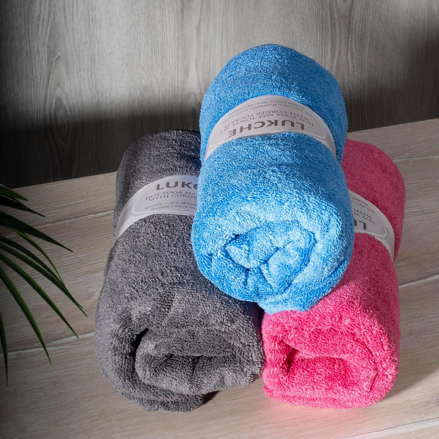 Toalla de Yoga LUKCHE Antideslizante 100% Microfibra Azul 63.5x185.4cm