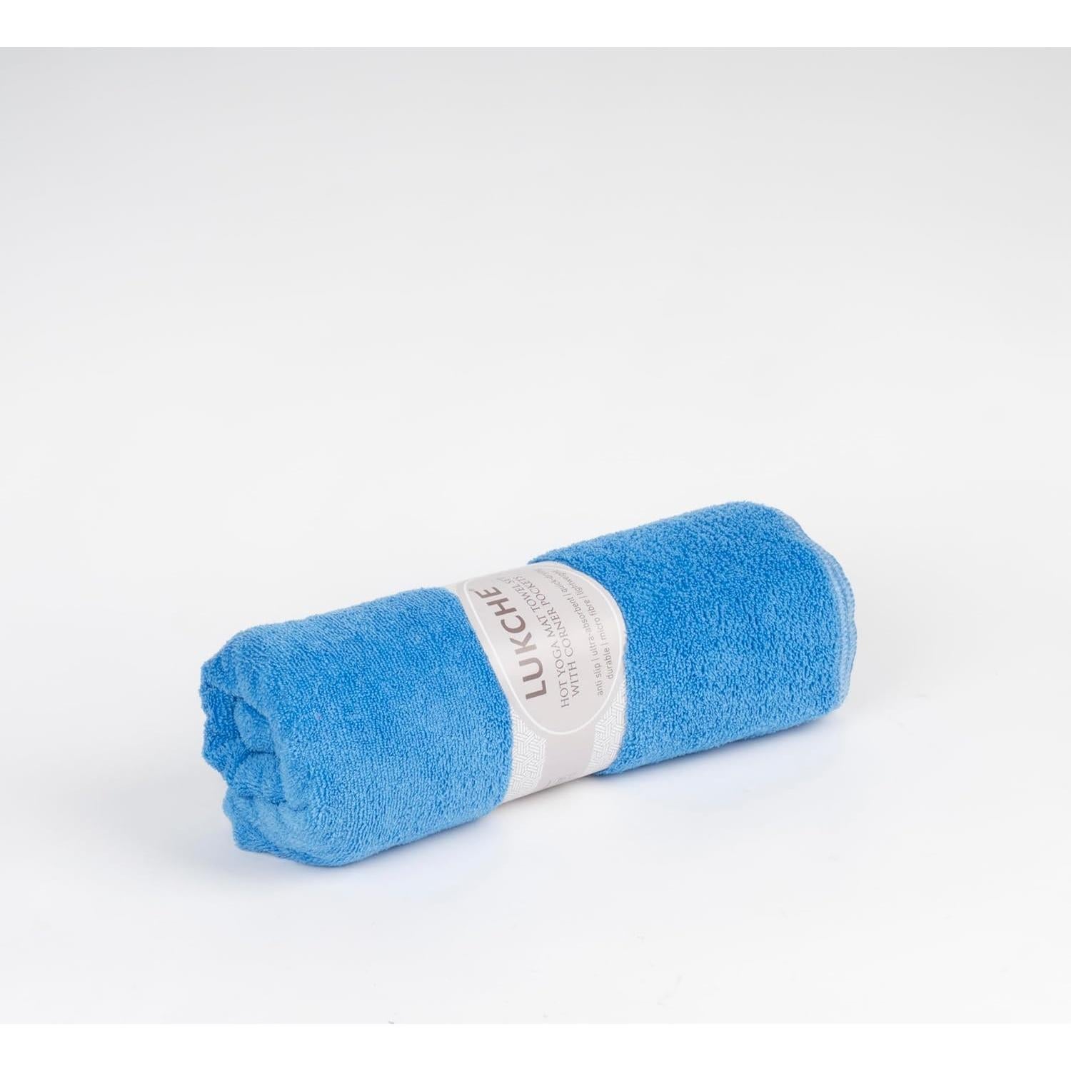 Toalla de Yoga LUKCHE Antideslizante 100% Microfibra Azul 63.5x185.4cm