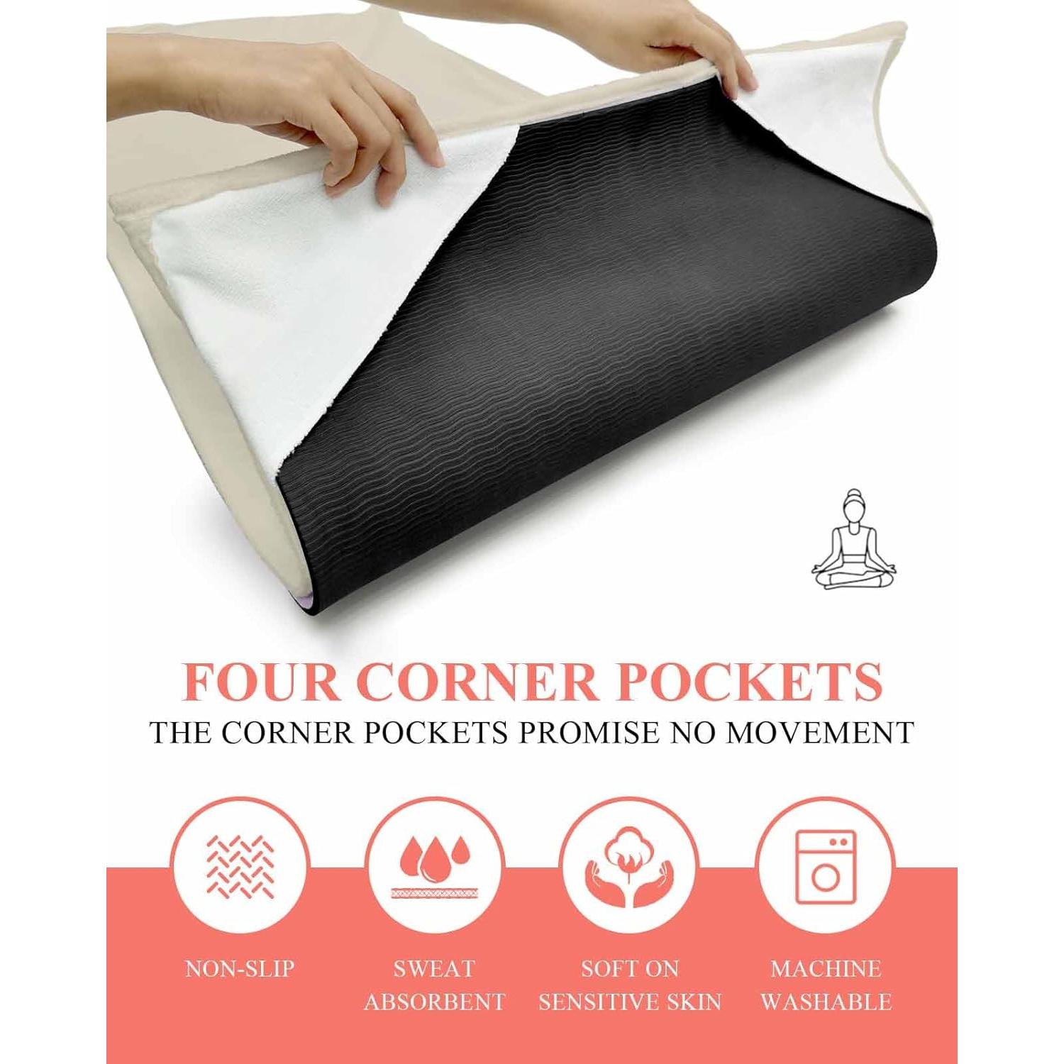 Toalla de Yoga DecorLovee Antideslizante 66x178 cm Microfibra