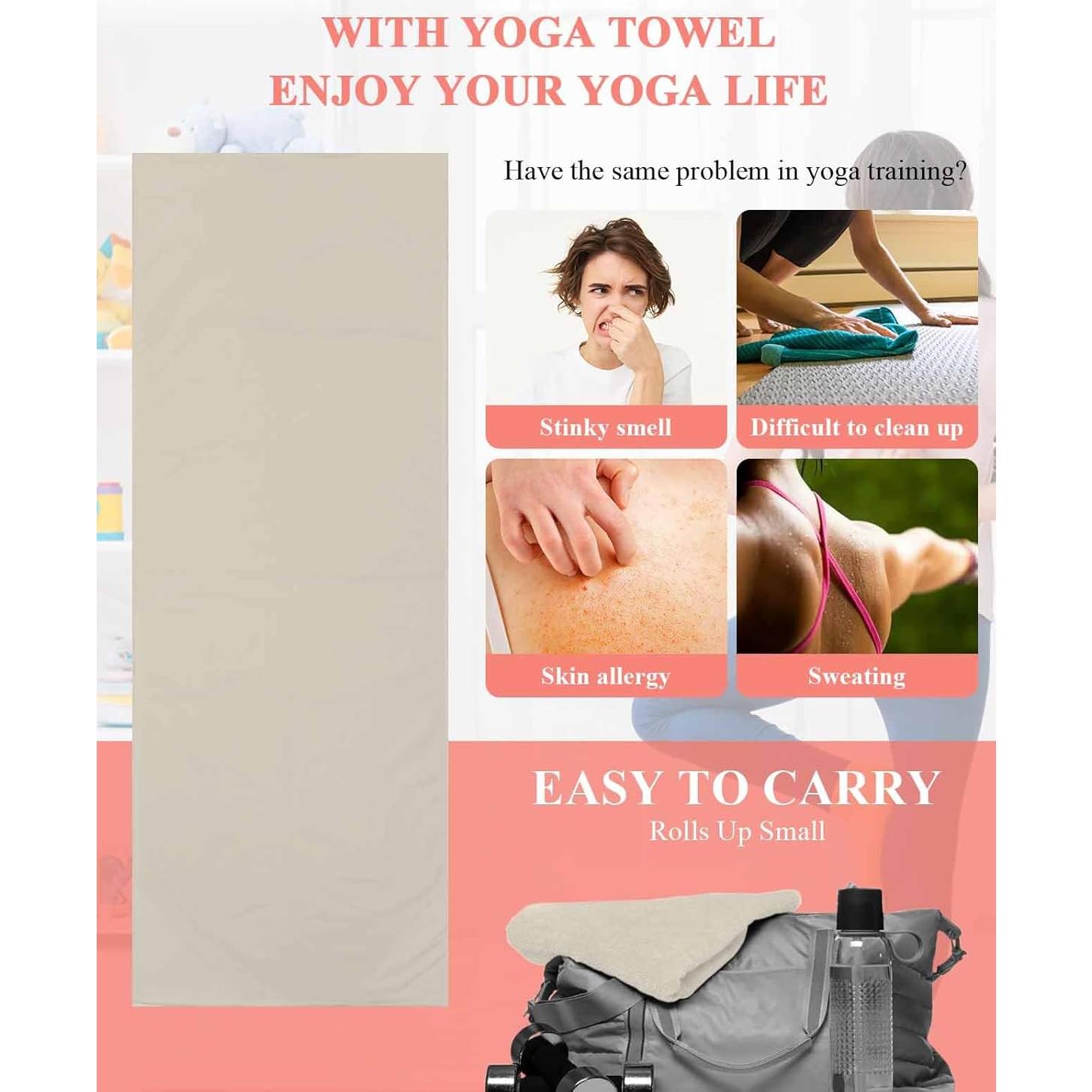 Toalla de Yoga DecorLovee Antideslizante 66x178 cm Microfibra