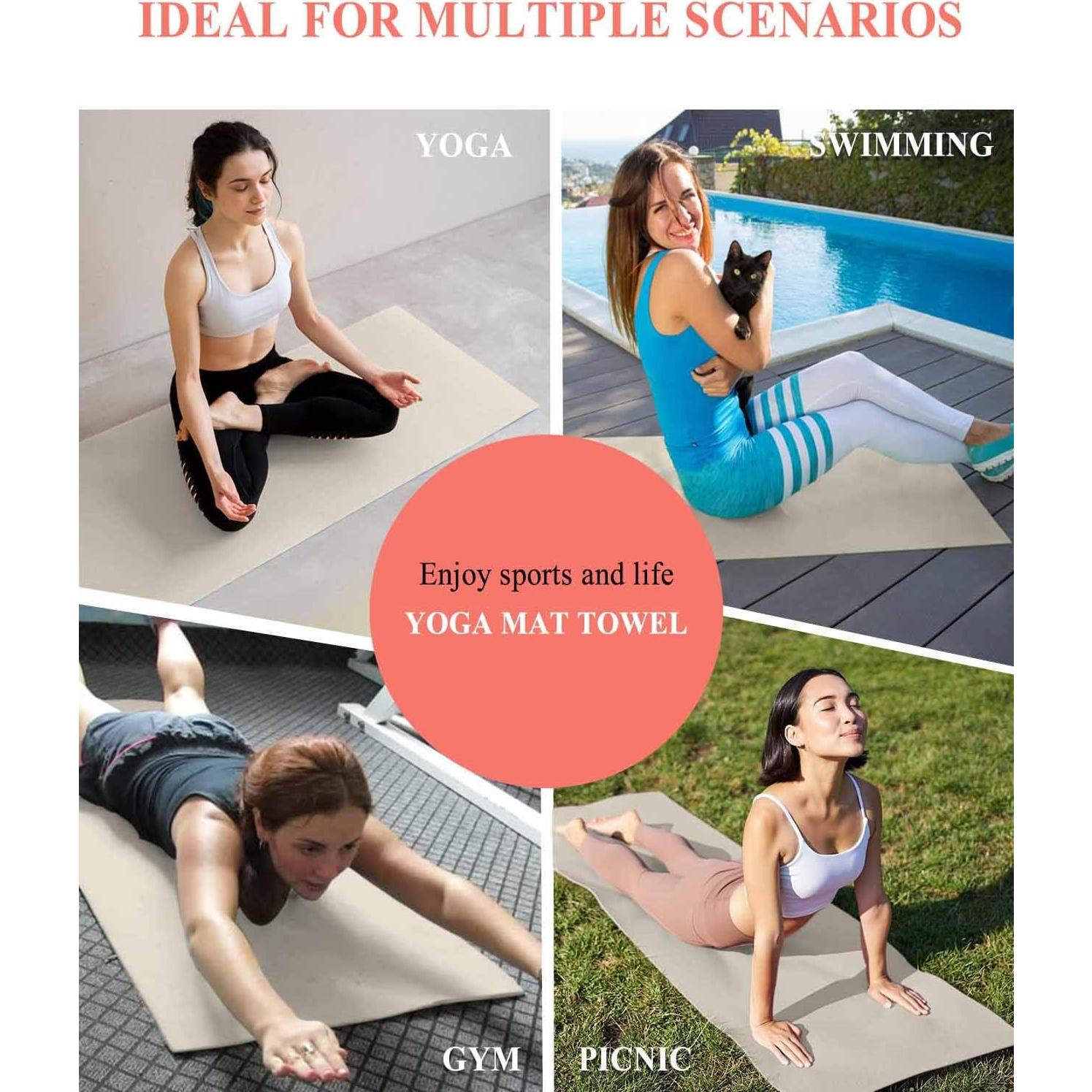 Toalla de Yoga DecorLovee Antideslizante 66x178 cm Microfibra