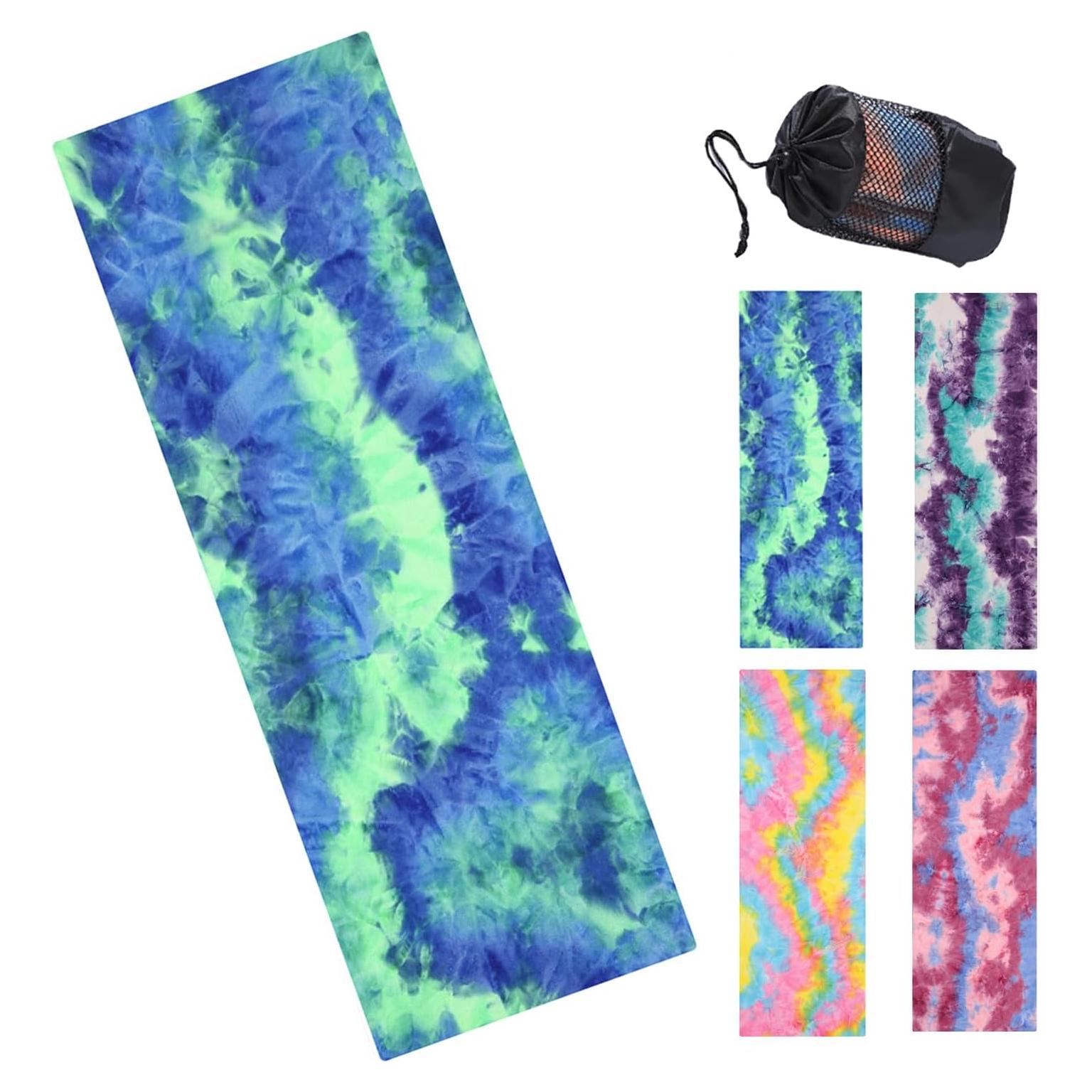 Toalla de Yoga JUST DO Caliente Antideslizante Microfibra 183x63cm Azul