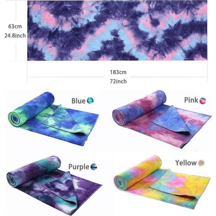 Toalla de Yoga JUST DO Caliente Antideslizante Microfibra 183x63cm Azul