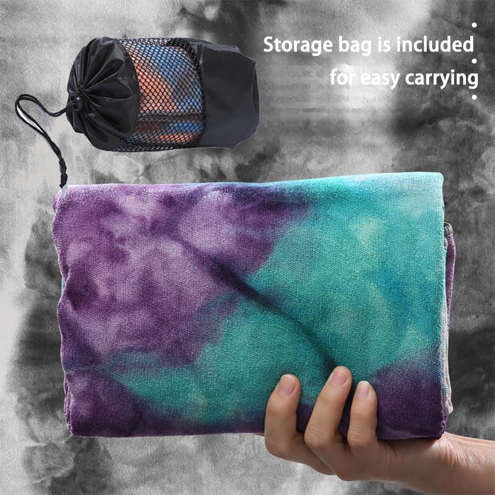 Toalla de Yoga JUST DO Caliente Antideslizante Microfibra 183x63cm Azul