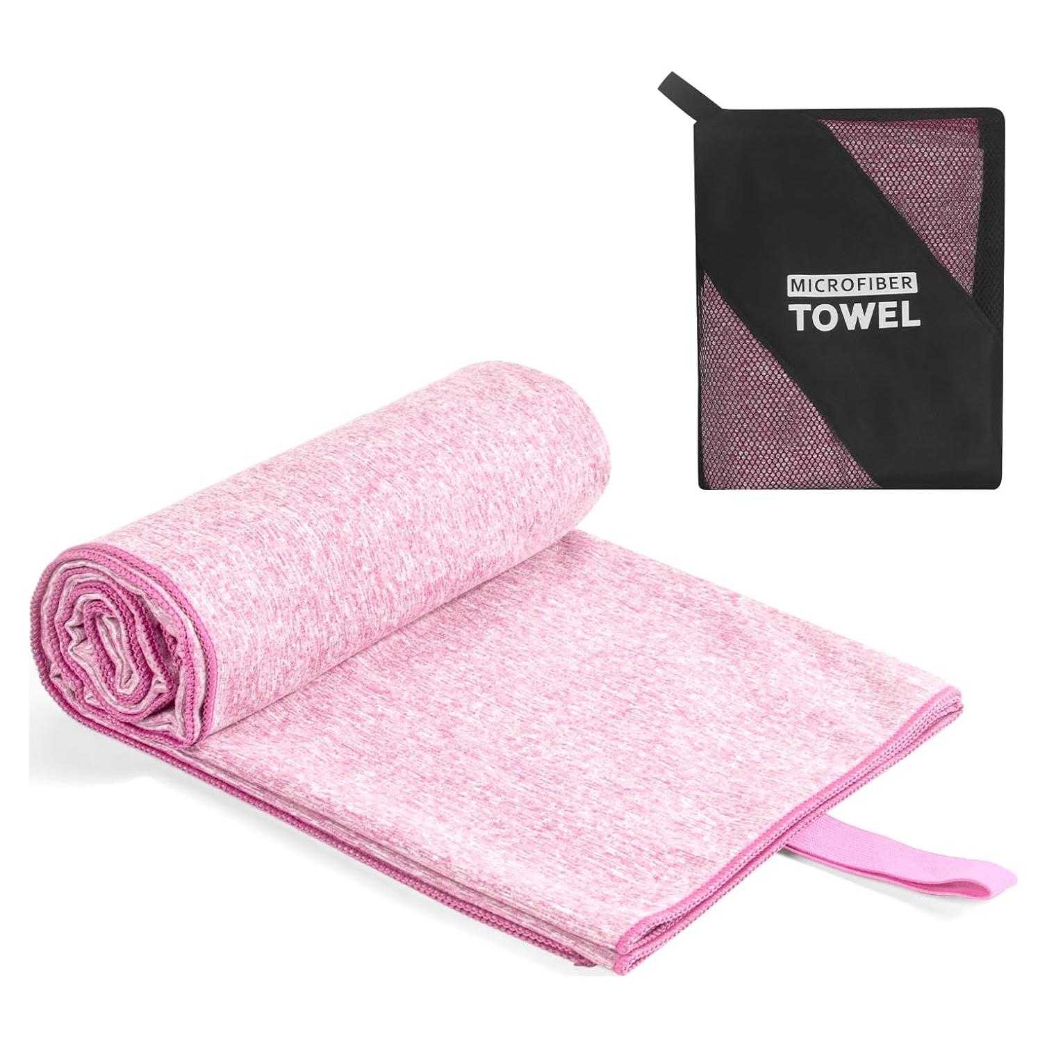 Toalla de Microfibra KISS QUEEN 80x178 cm Rosa Secado Rápido