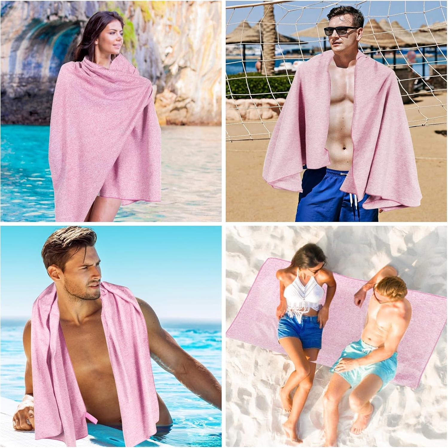 Toalla de Microfibra KISS QUEEN 80x178 cm Rosa Secado Rápido