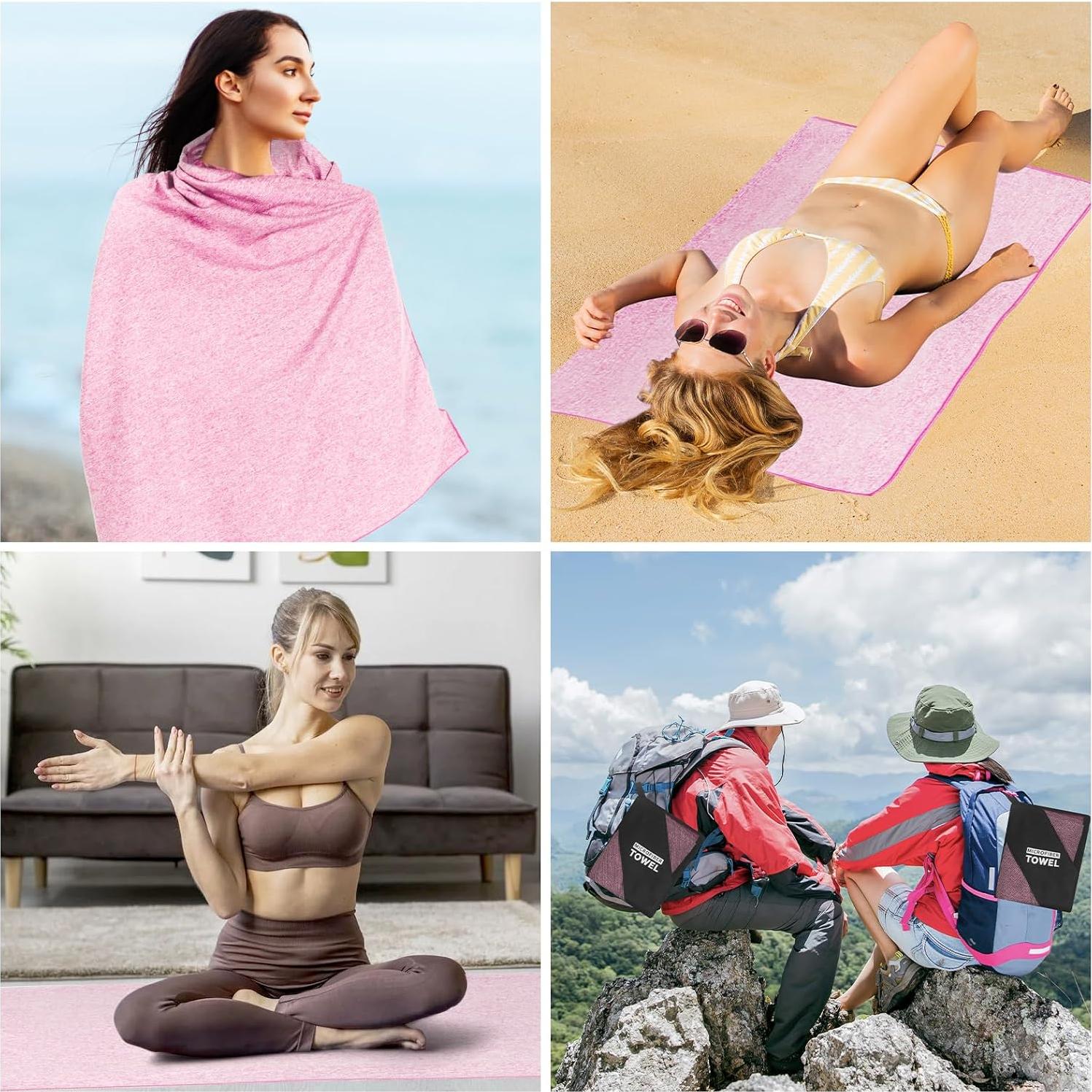 Toalla de Microfibra KISS QUEEN 80x178 cm Rosa Secado Rápido