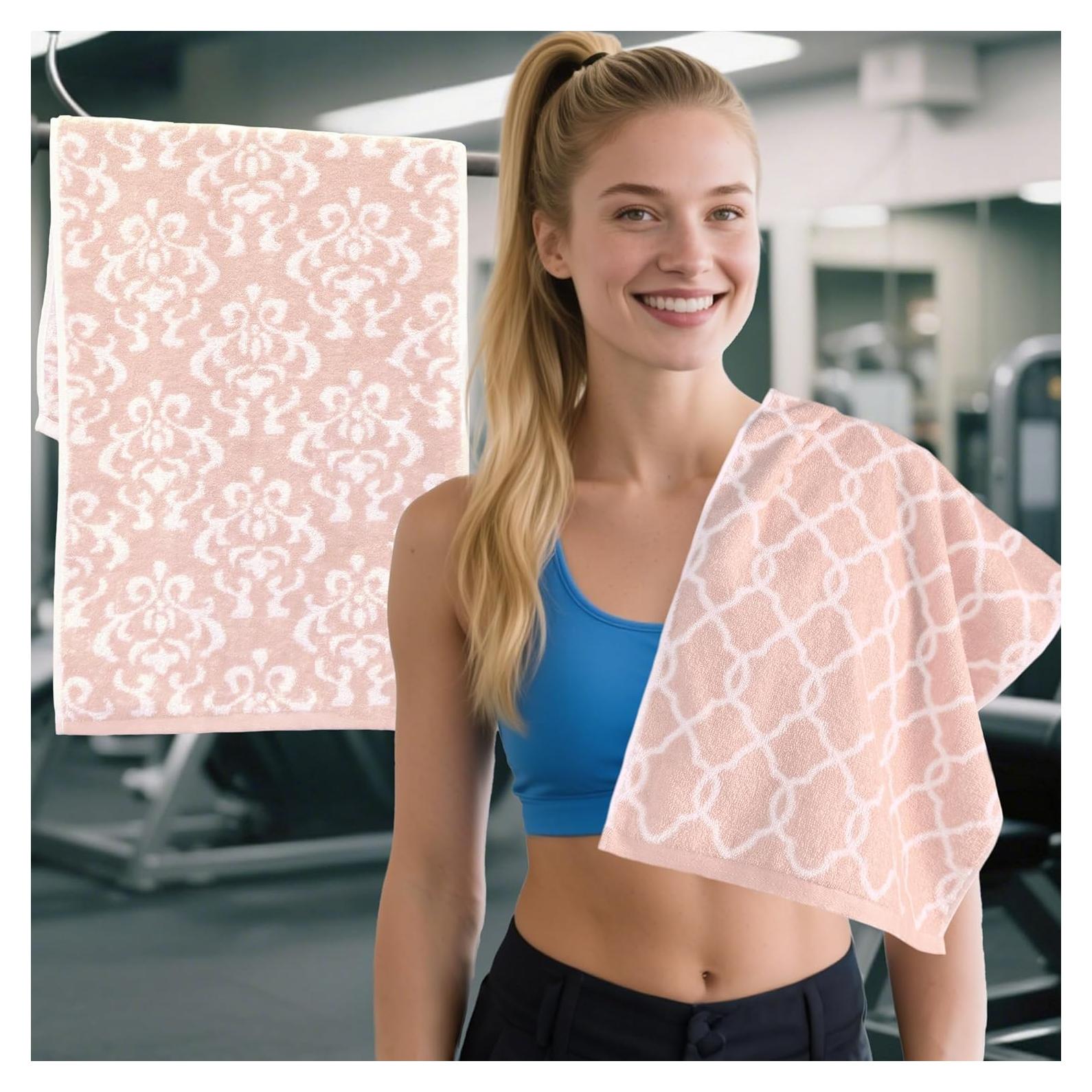 Toallas de Ejercicio VOOVA & MOVAS 2PC Algodón Rosa 35.5x78.7cm