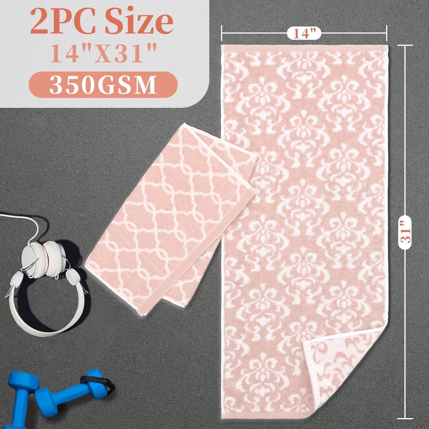 Toallas de Ejercicio VOOVA & MOVAS 2PC Algodón Rosa 35.5x78.7cm