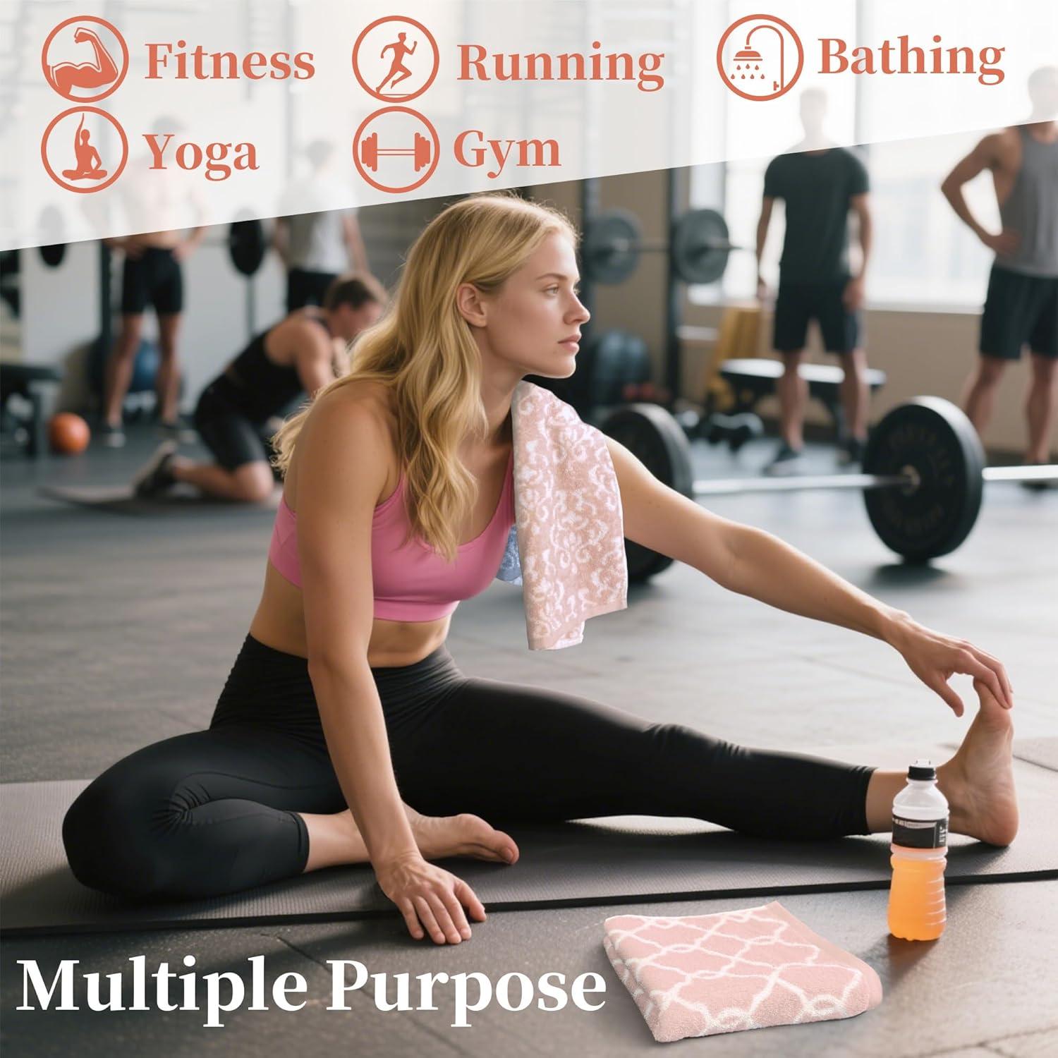Toallas de Ejercicio VOOVA & MOVAS 2PC Algodón Rosa 35.5x78.7cm