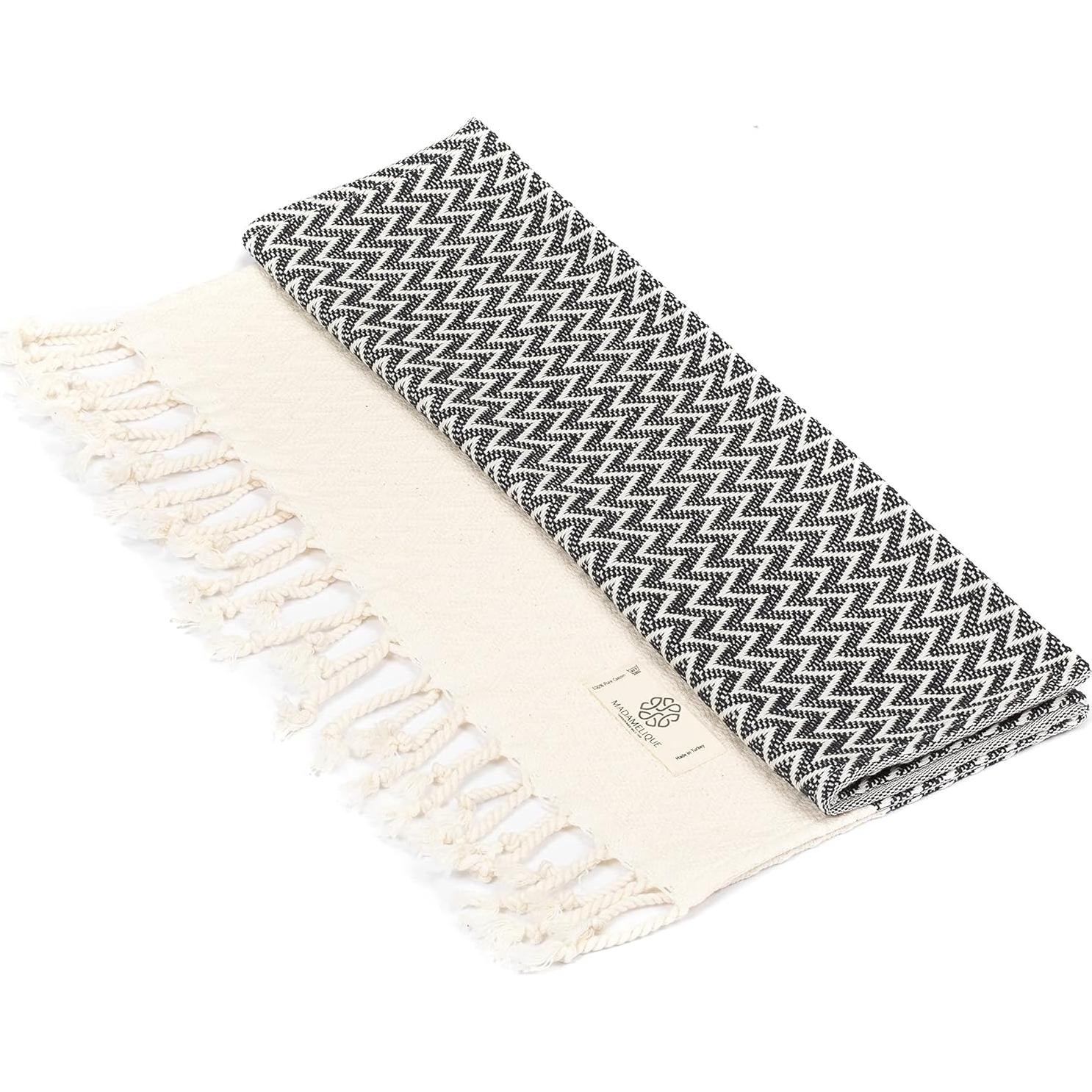 Juego de 2 Toallas de Mano Madamelique 100% Algodón Negro 46x102cm