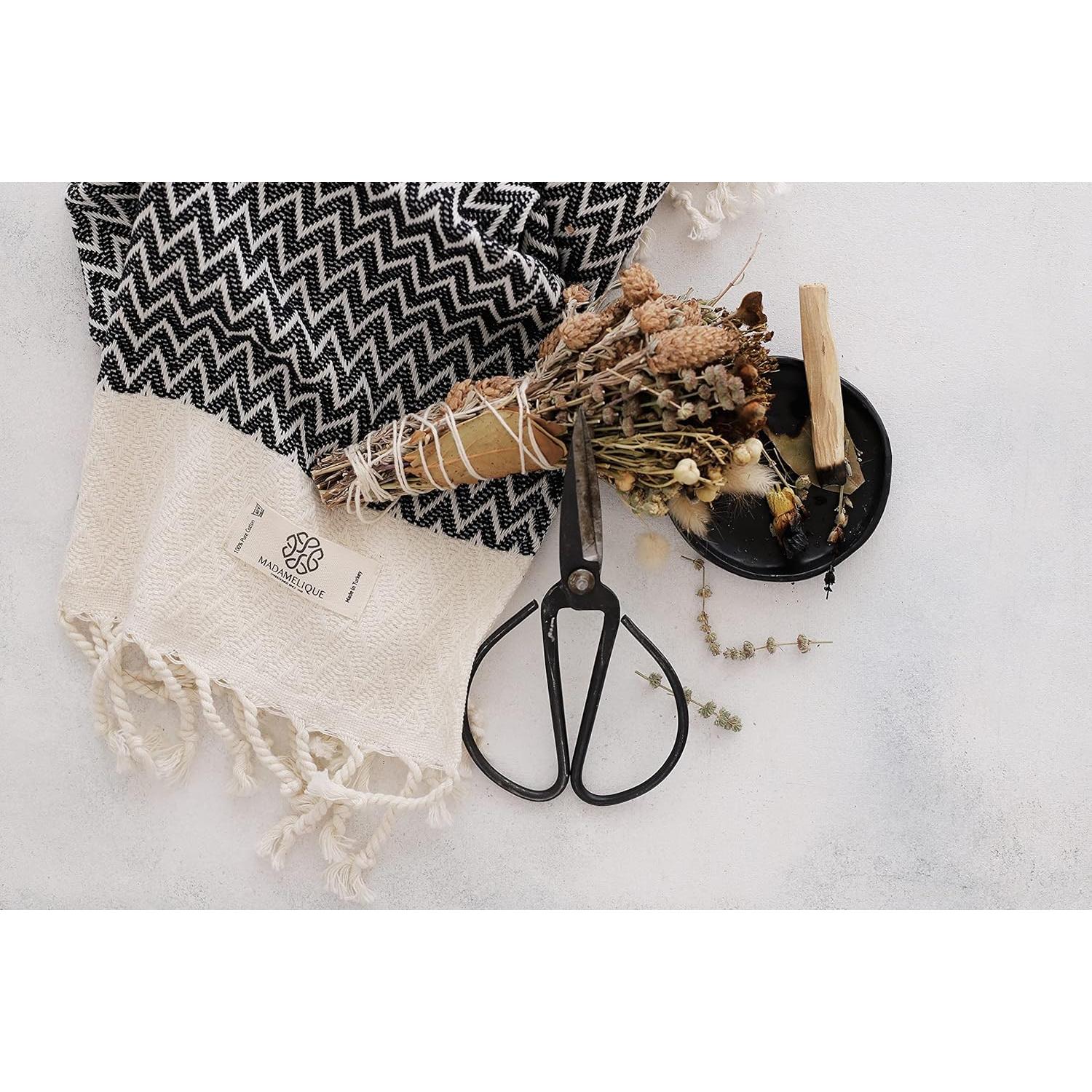 Juego de 2 Toallas de Mano Madamelique 100% Algodón Negro 46x102cm