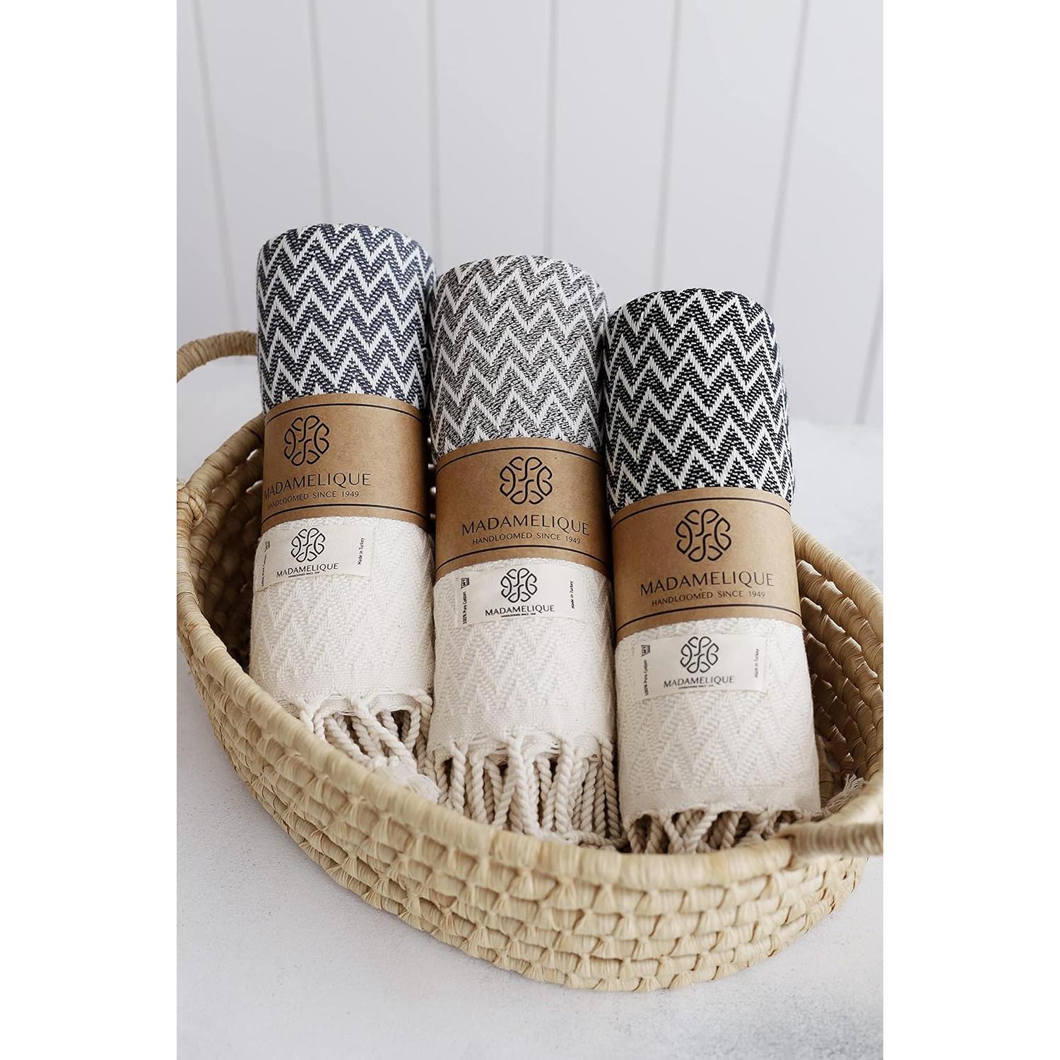 Juego de 2 Toallas de Mano Madamelique 100% Algodón Negro 46x102cm