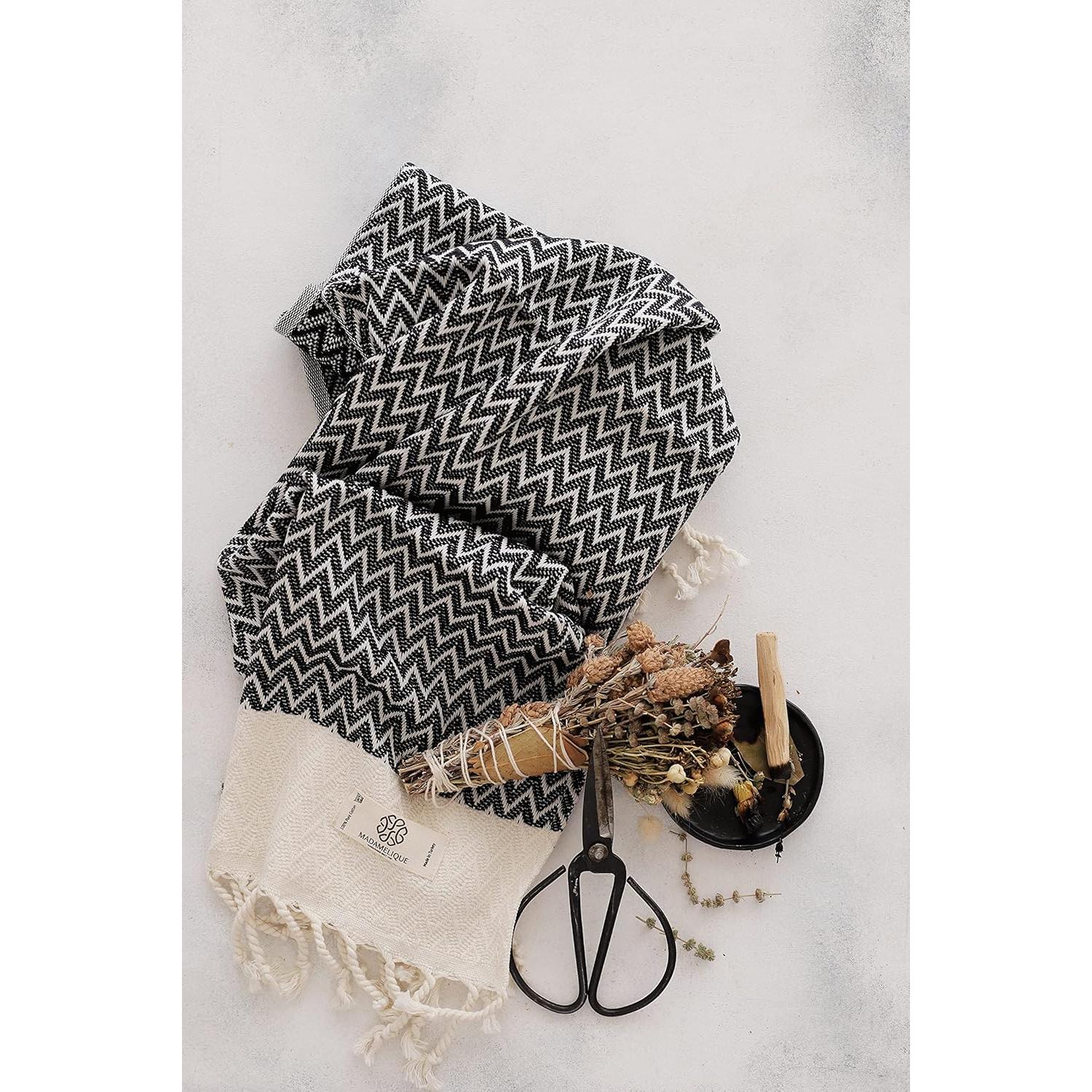 Juego de 2 Toallas de Mano Madamelique 100% Algodón Negro 46x102cm