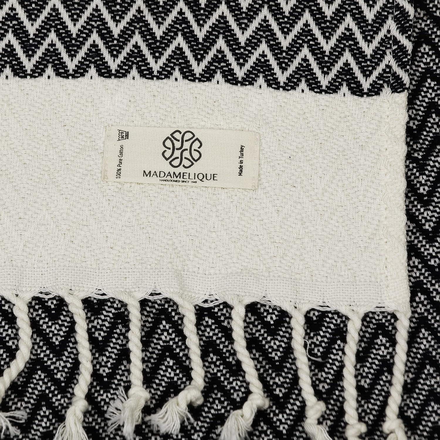Juego de 2 Toallas de Mano Madamelique 100% Algodón Negro 46x102cm