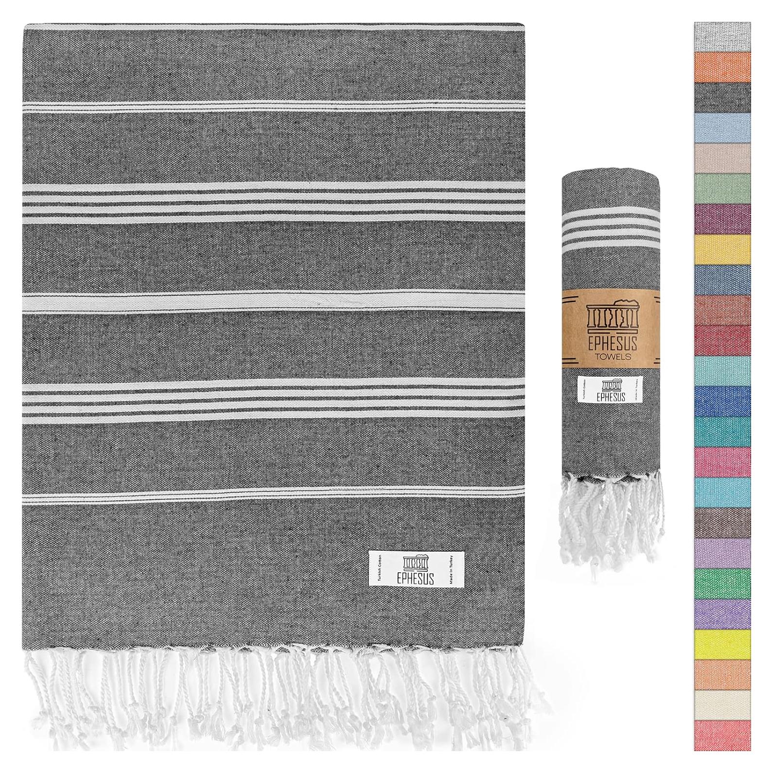 Toalla de Playa Turca EPHESUS Sultan 96.5x178 cm Antracita