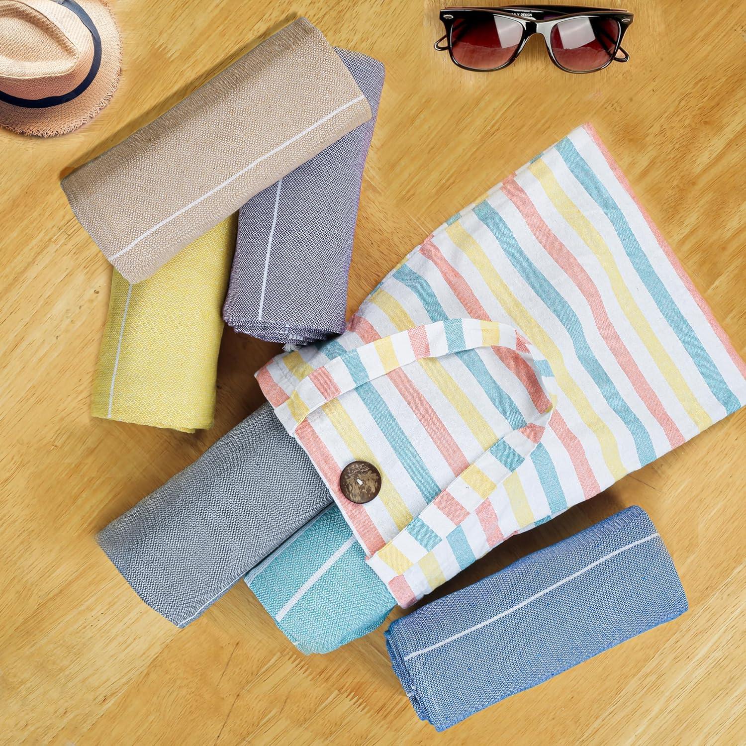 Toallas de Playa HILLFAIR Algodón XXL Multicolor - Paquete de 6