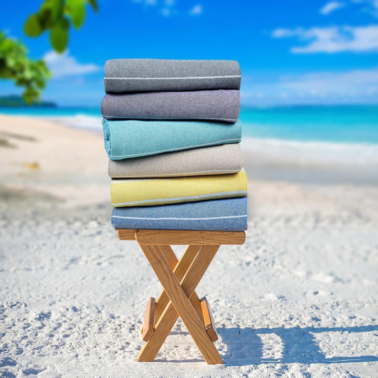 Toallas de Playa HILLFAIR Algodón XXL Multicolor - Paquete de 6