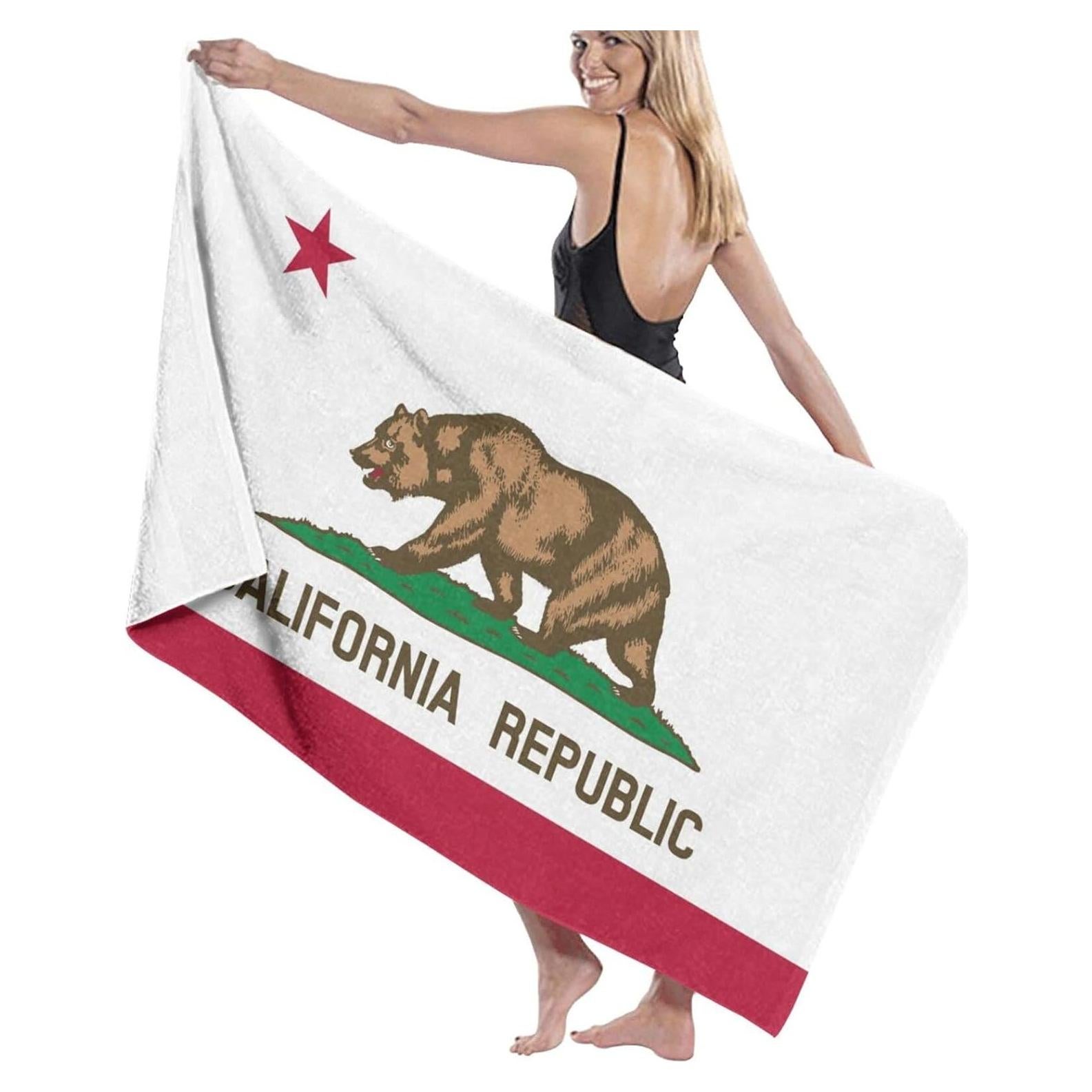 Toalla de Playa FNQKMLEP Microfibra 81x132 cm Bandera California