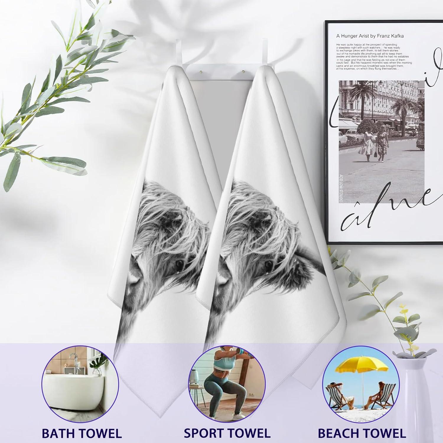 Toallas de Mano BIGXIUKA Vaca de las Tierras Altas Juego de 2