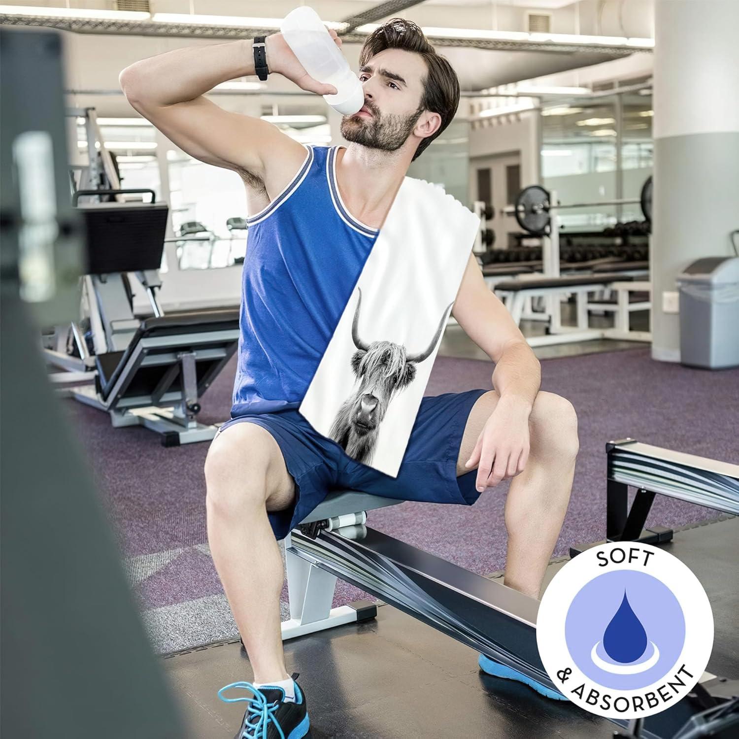 Toallas de Mano BIGXIUKA Vaca de las Tierras Altas Juego de 2