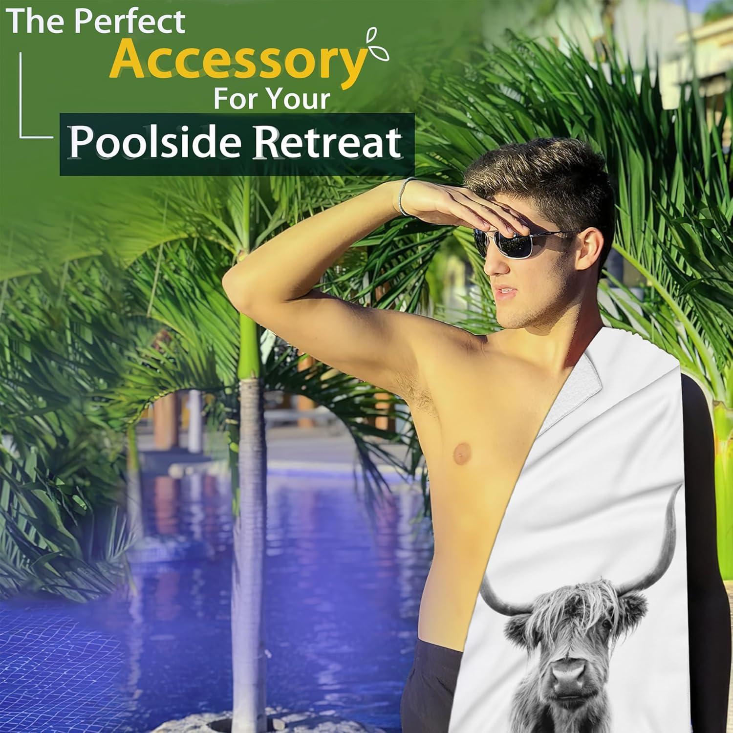 Toallas de Mano BIGXIUKA Vaca de las Tierras Altas Juego de 2