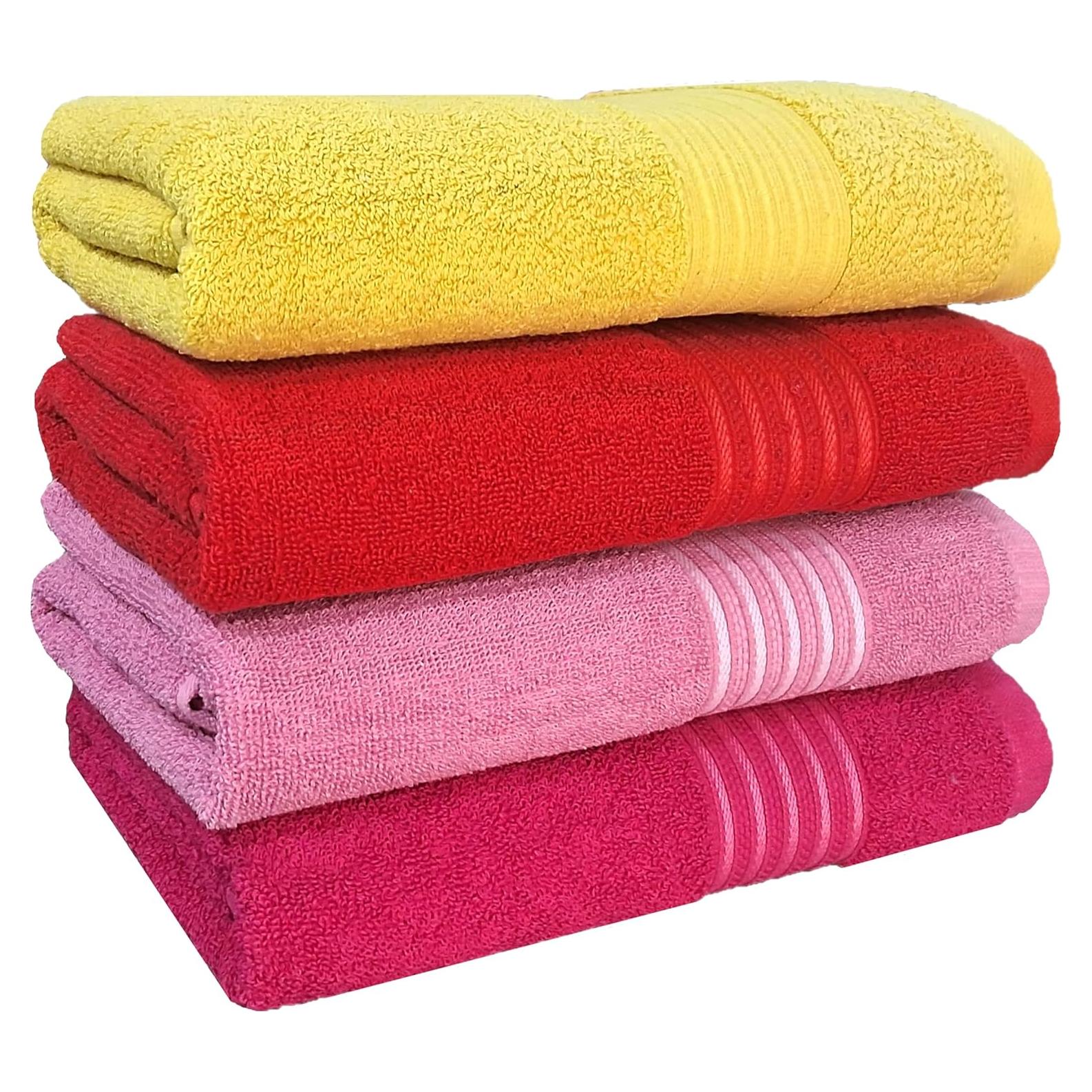 Conjunto de 4 Toallas de Baño BolBom*S 71x147 cm Algodón Suaves