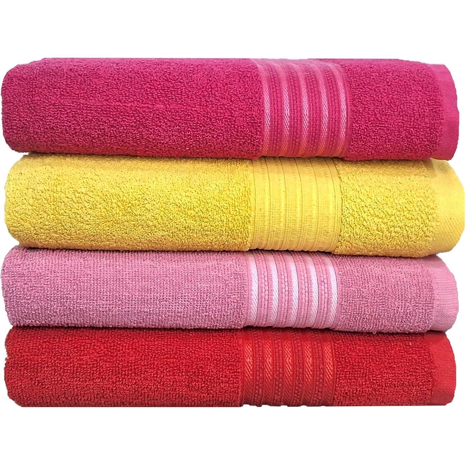 Conjunto de 4 Toallas de Baño BolBom*S 71x147 cm Algodón Suaves