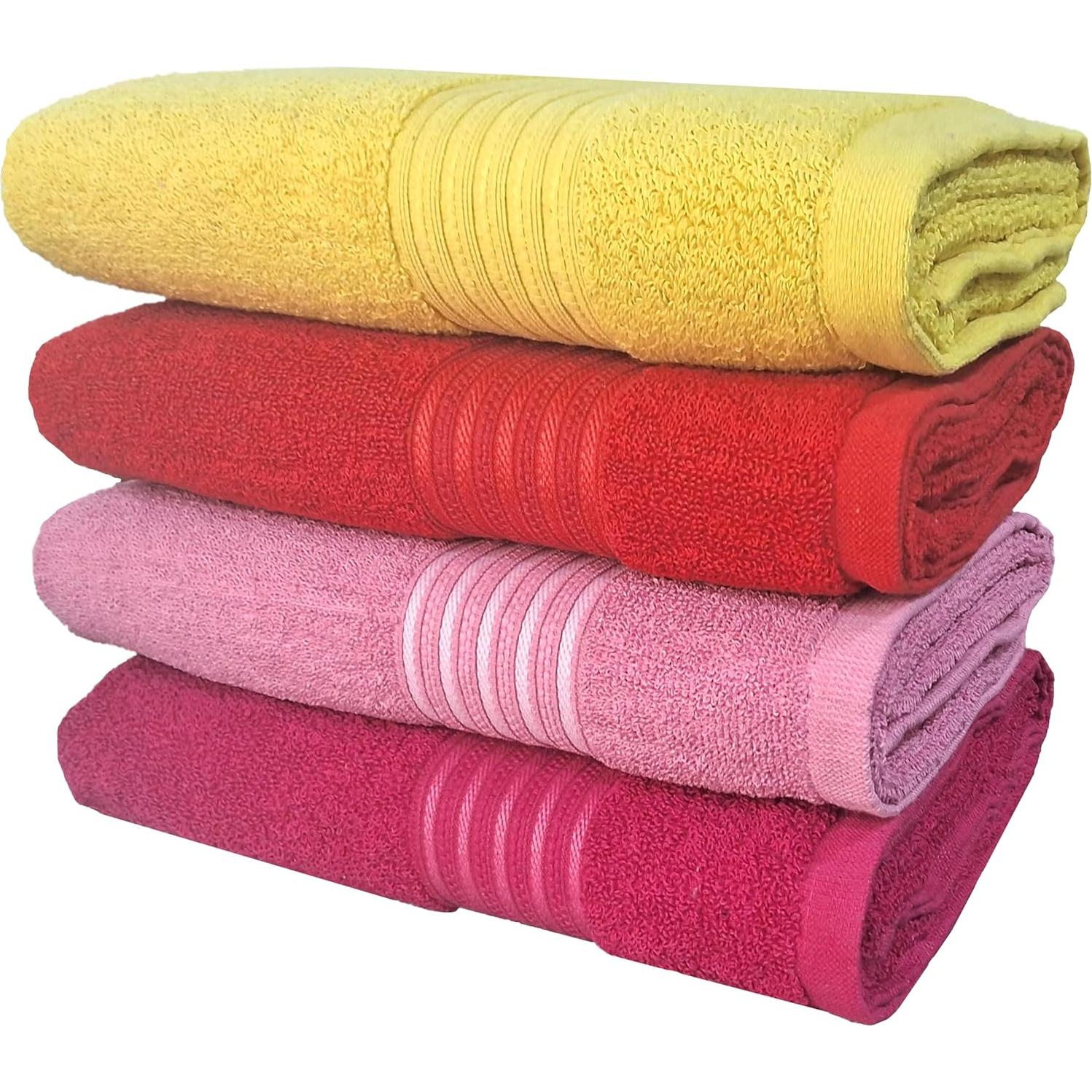 Conjunto de 4 Toallas de Baño BolBom*S 71x147 cm Algodón Suaves