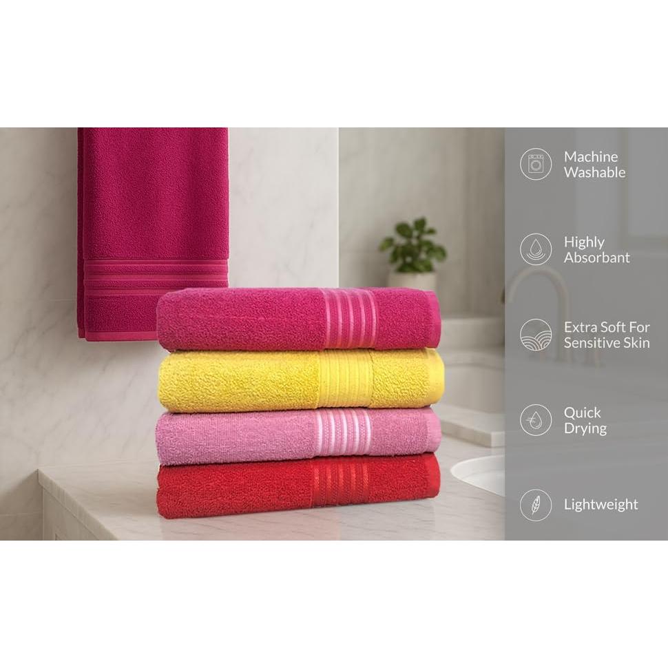 Conjunto de 4 Toallas de Baño BolBom*S 71x147 cm Algodón Suaves