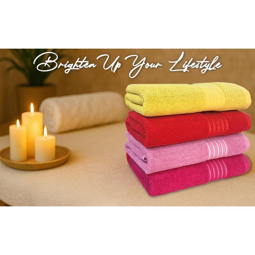 Conjunto de 4 Toallas de Baño BolBom*S 71x147 cm Algodón Suaves