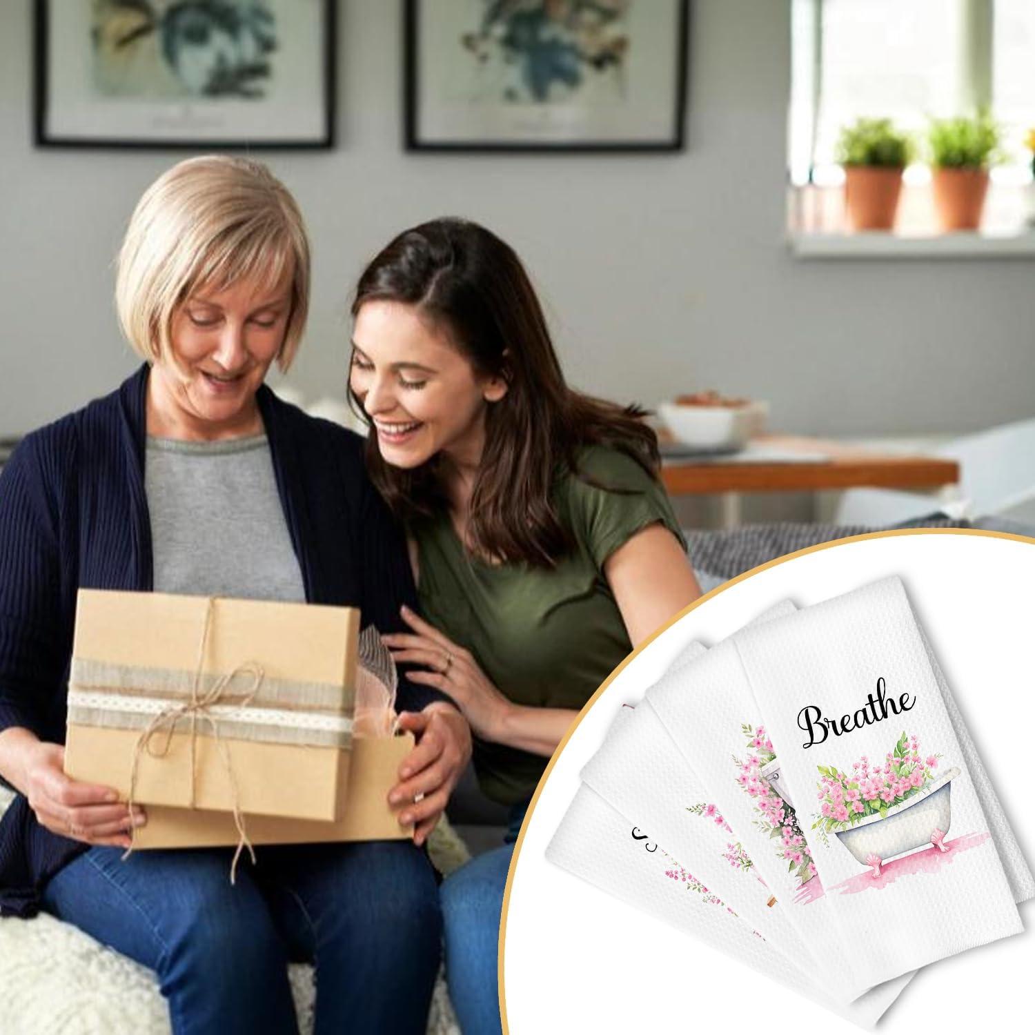 Toallas de Mano ArtisaEura Set de 4 Botánico Rosado 60x40 cm