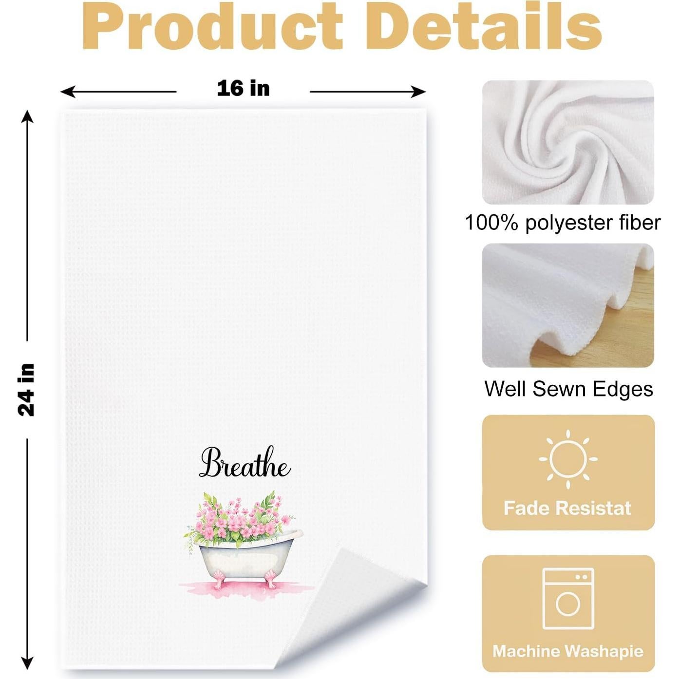 Toallas de Mano ArtisaEura Set de 4 Botánico Rosado 60x40 cm