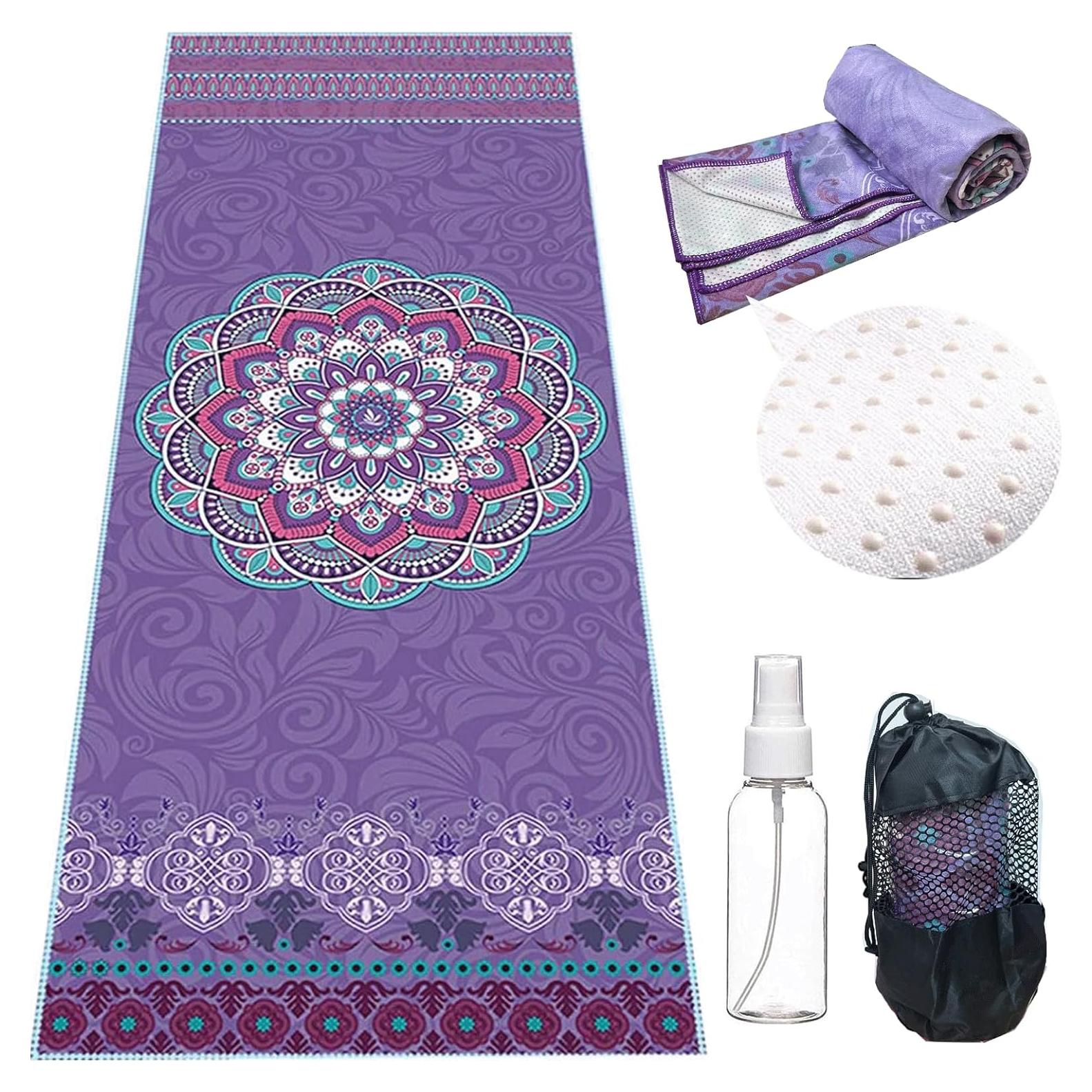 Toalla de Yoga Antideslizante Misforu 188x70cm Púrpura