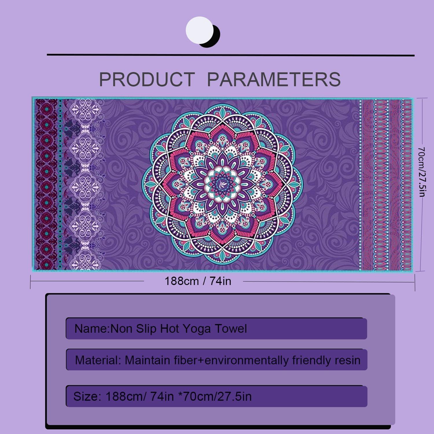 Toalla de Yoga Antideslizante Misforu 188x70cm Púrpura