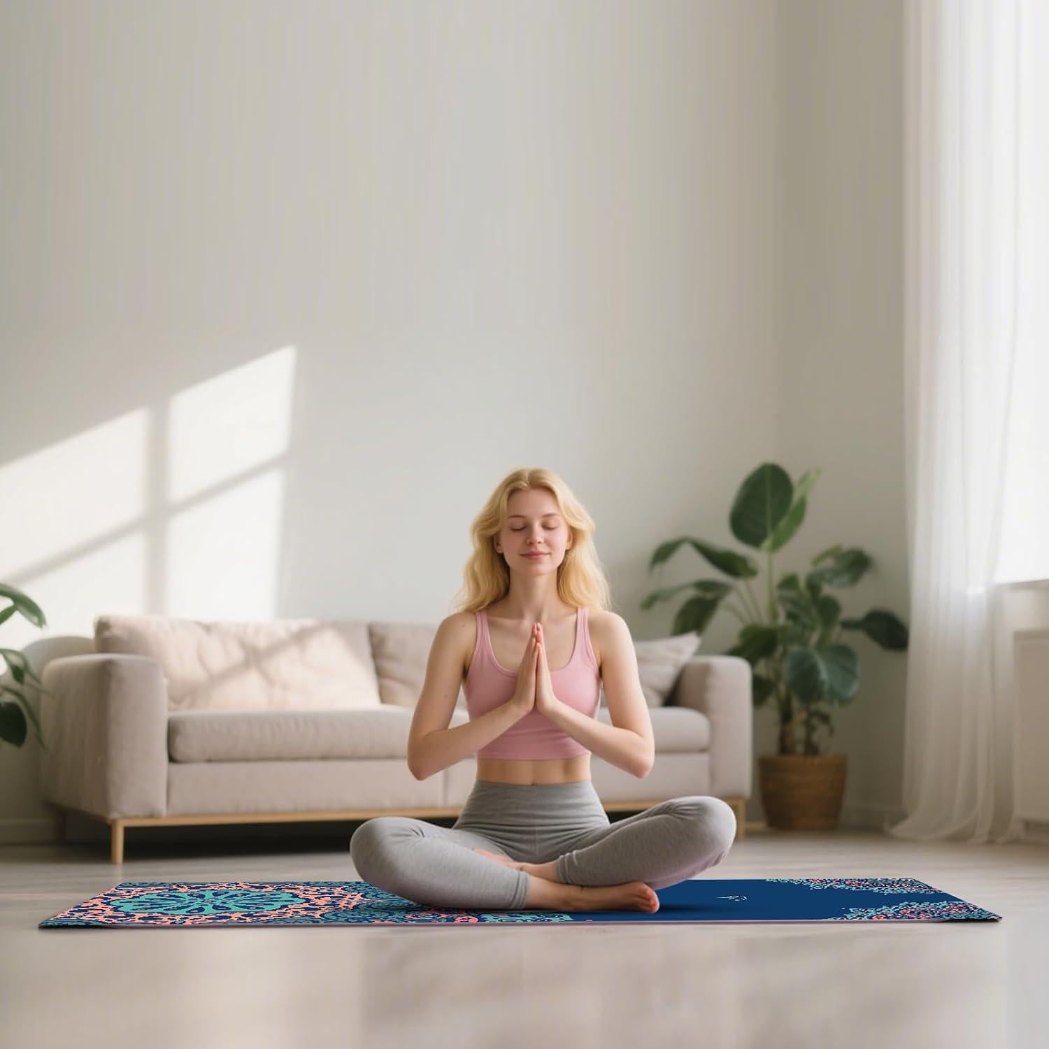 Yoga Mat Towel+Cooling Yoga Towel Ultra-Fine Fiber+Backpack-3-in-1 Portable Travel Set (Must-Have for Thick Yoga Mat, Fitness Gear, Pilates Mat, Exercise Mat, Sports Mat, Beach Vacations)