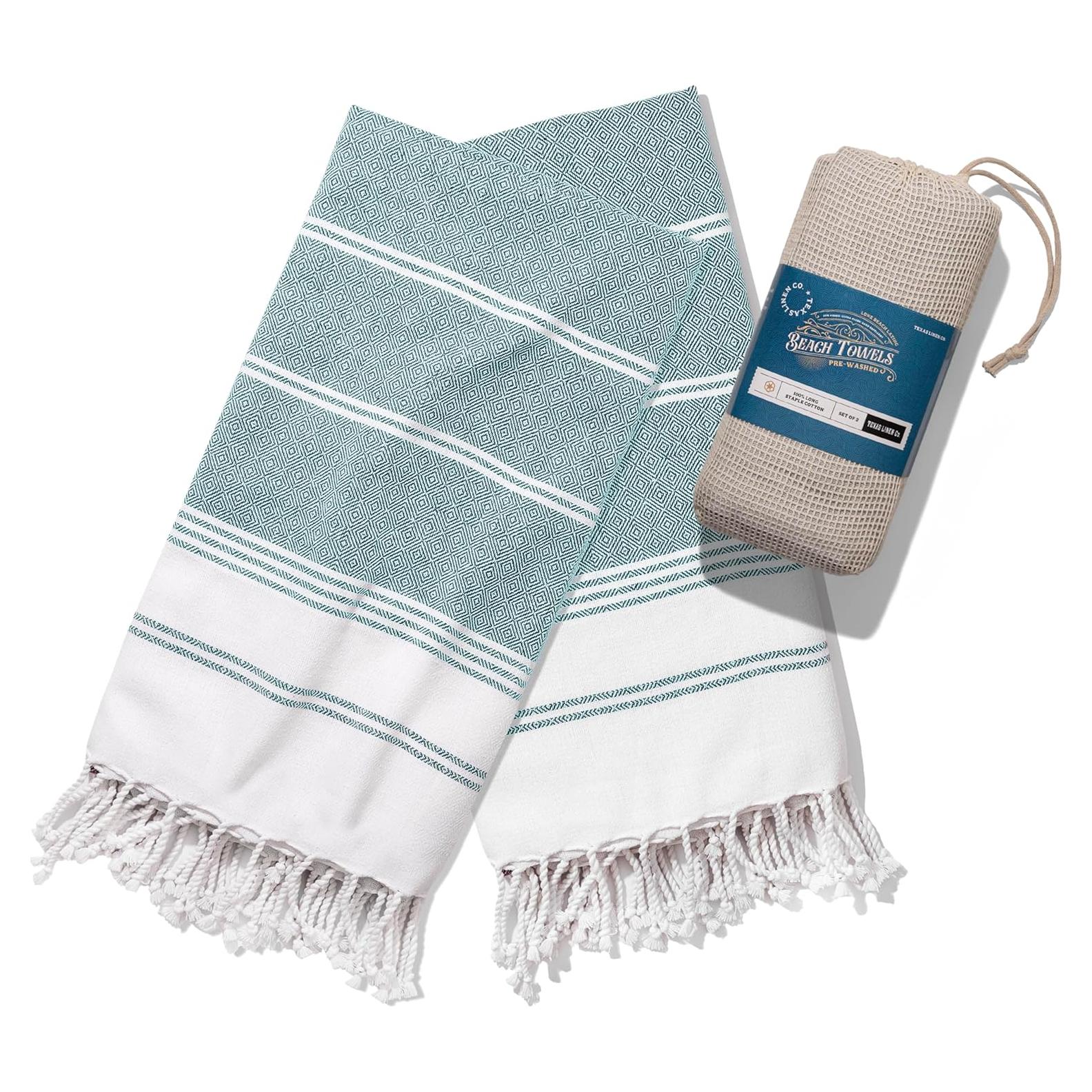 Juego de Toallas de Playa Texas Linen Co. 100% Algodón 2 Unidades 99x180cm