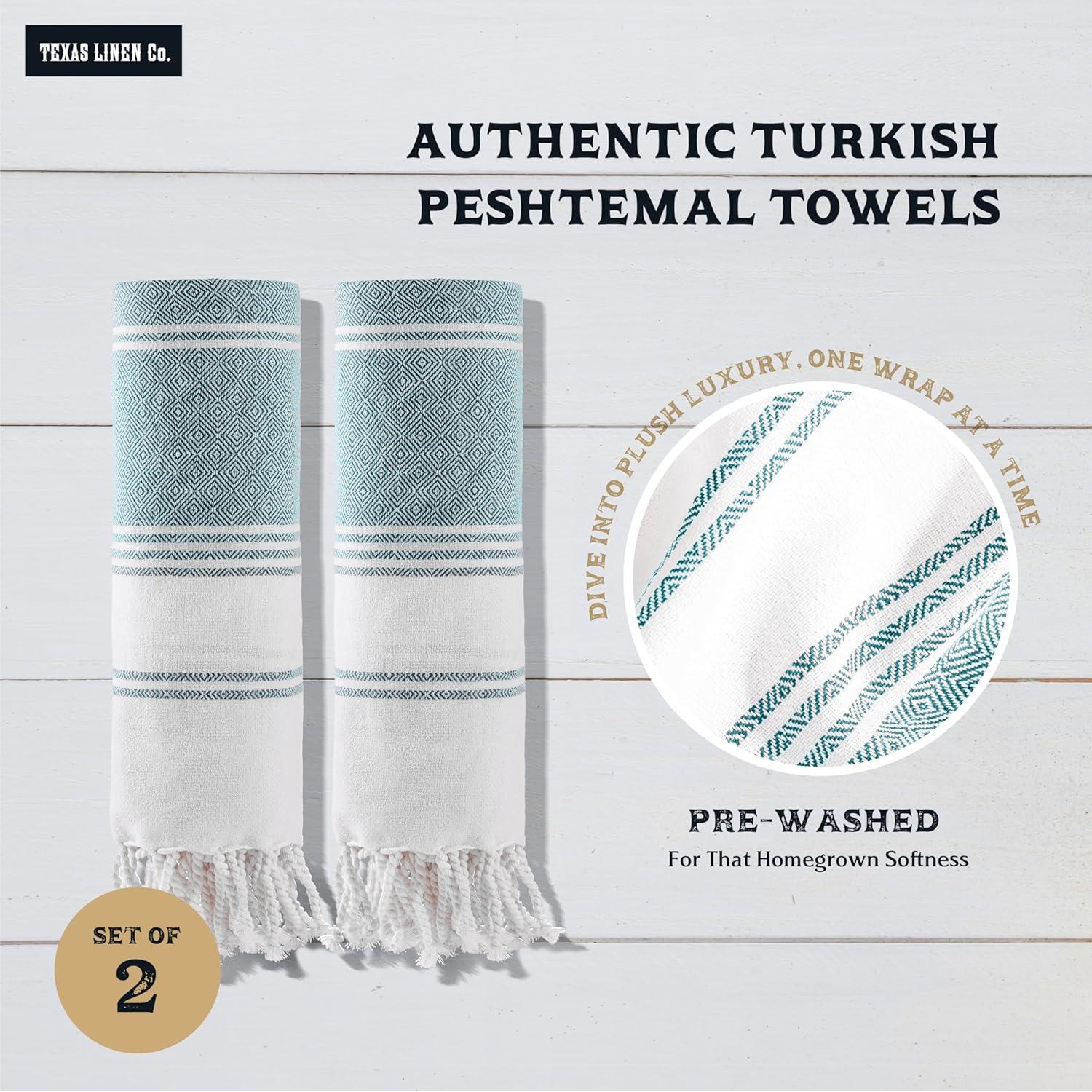 Juego de Toallas de Playa Texas Linen Co. 100% Algodón 2 Unidades 99x180cm