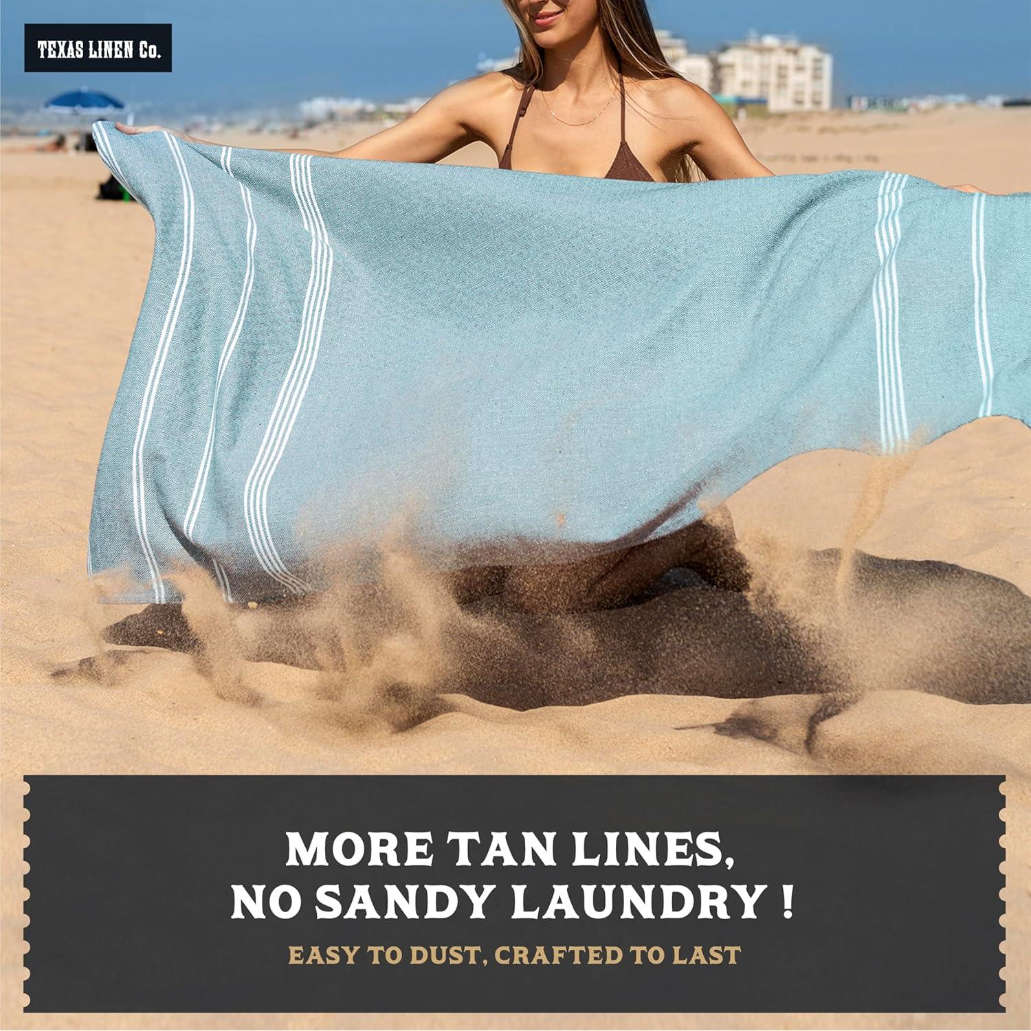 Juego de Toallas de Playa Texas Linen Co. 100% Algodón 2 Unidades 99x180cm