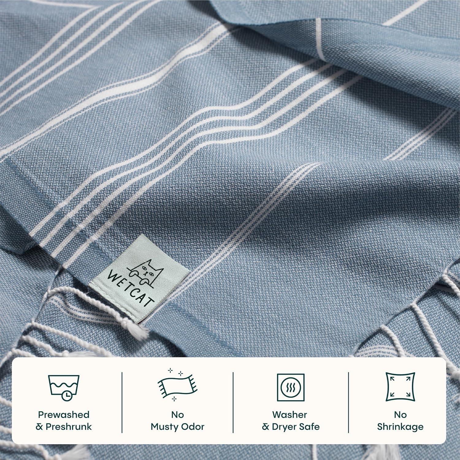 Toalla de Playa Turca WETCAT 100% Algodón Azul Denim 96.5x180.3cm