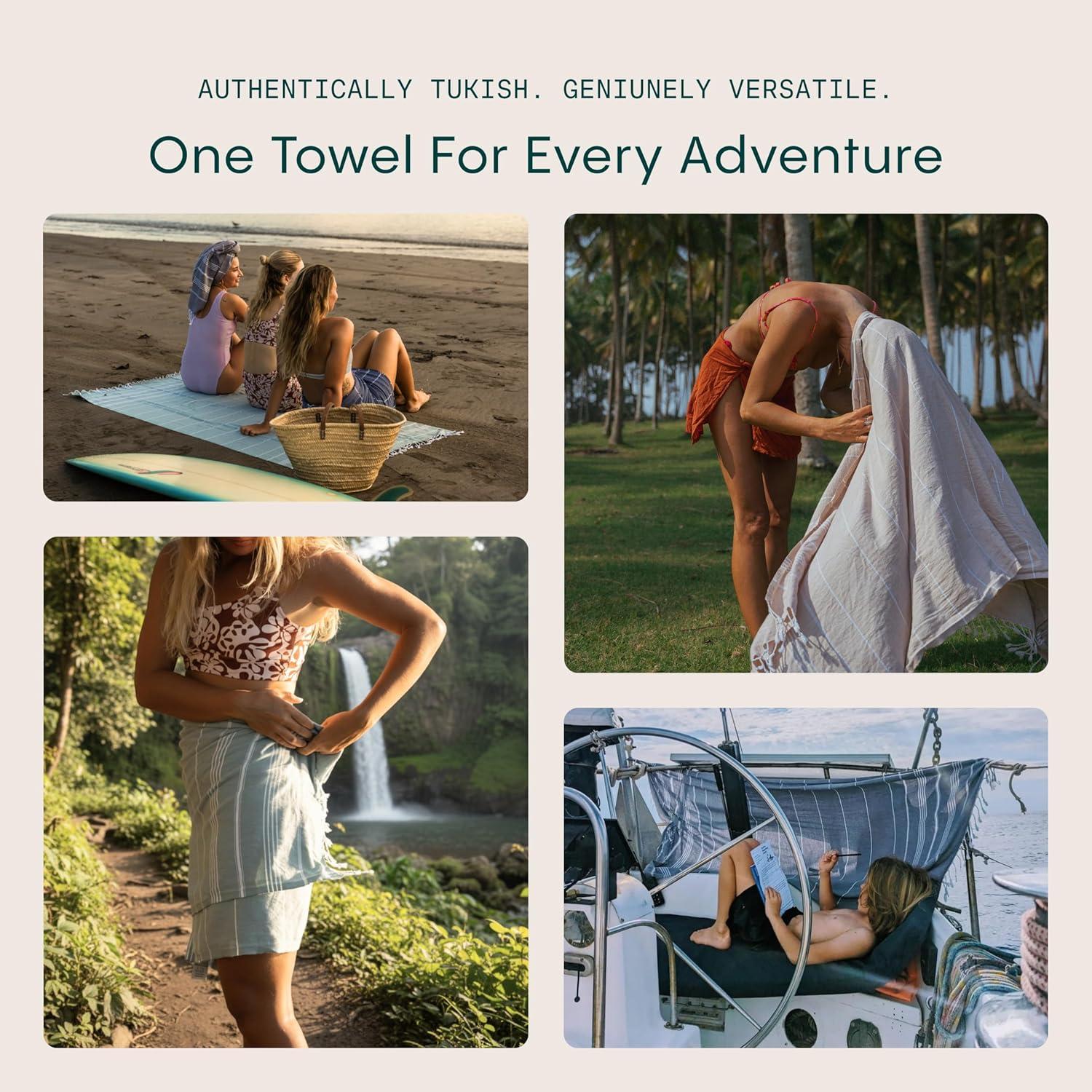 Toalla de Playa Turca WETCAT 100% Algodón Azul Denim 96.5x180.3cm