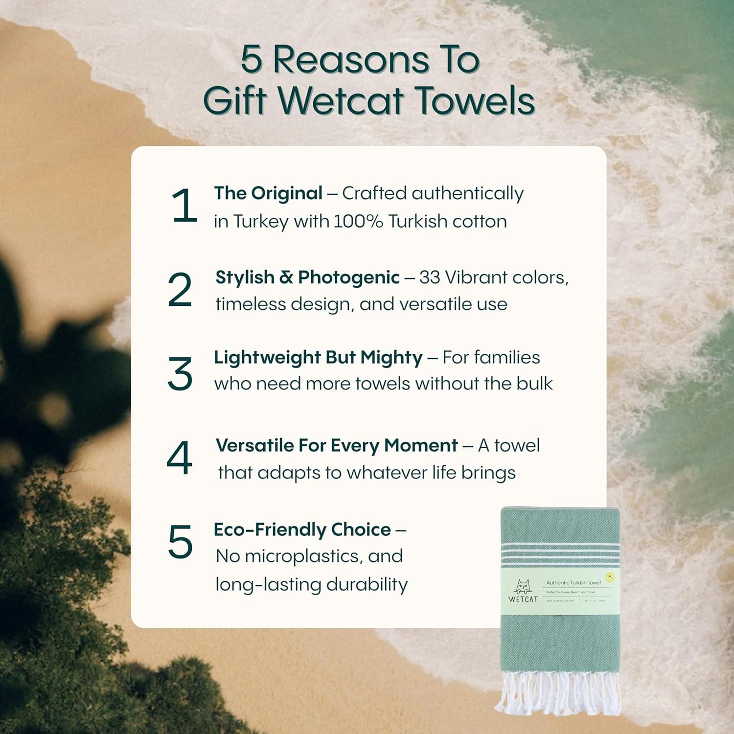 Toalla de Playa Turca WETCAT 100% Algodón Azul Denim 96.5x180.3cm