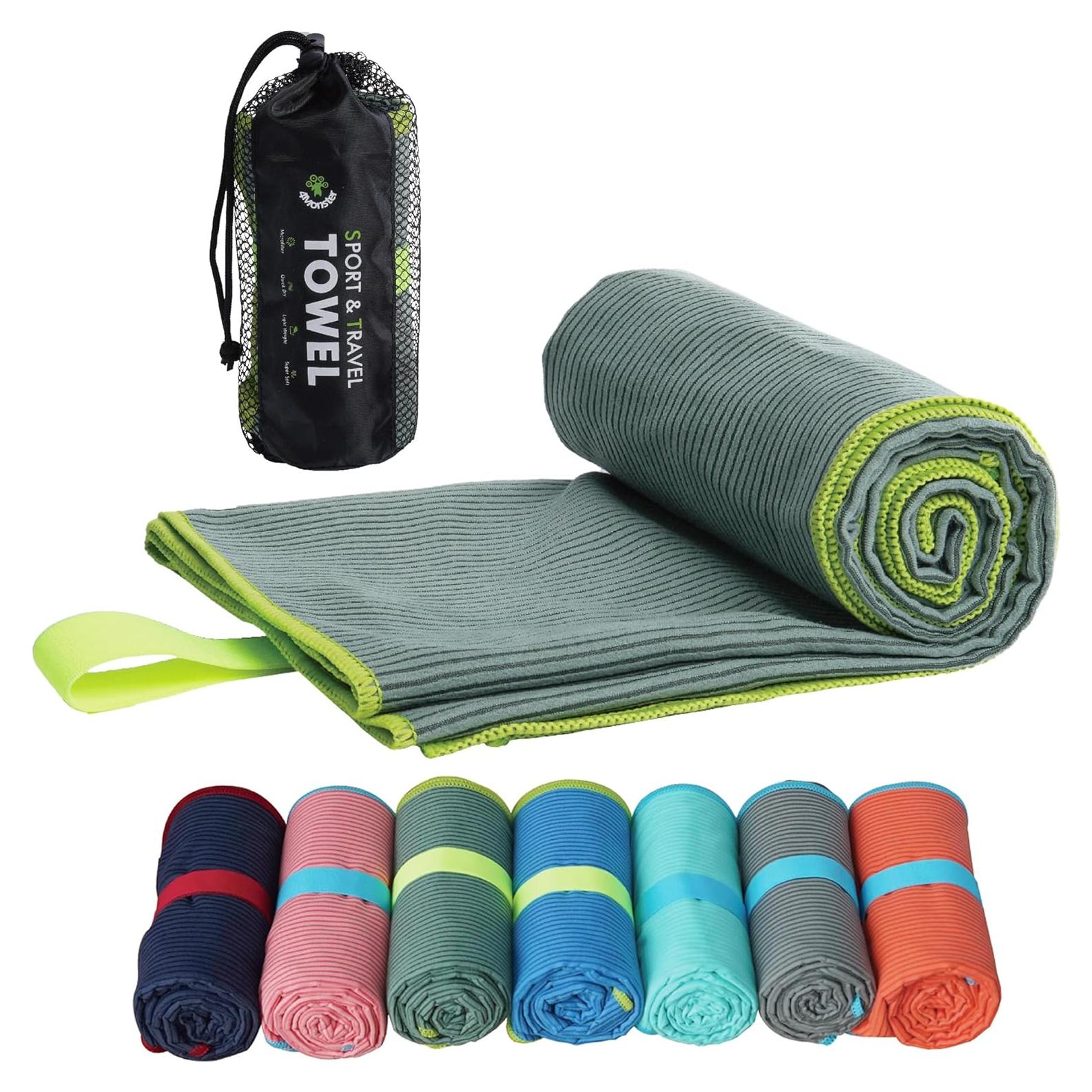 Toalla de Camping Microfibra 4Monster Extra Grande Verde Oliva