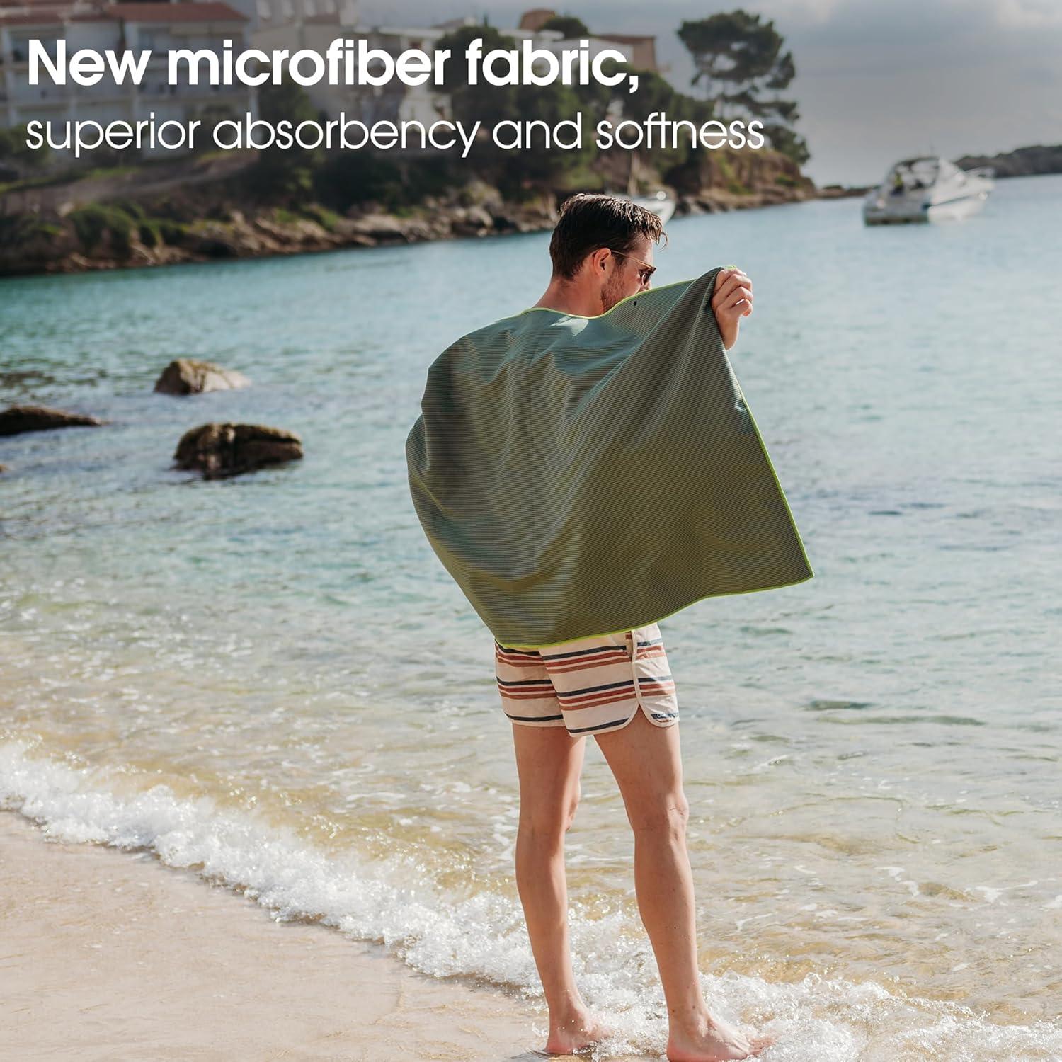 Toalla de Camping Microfibra 4Monster Extra Grande Verde Oliva