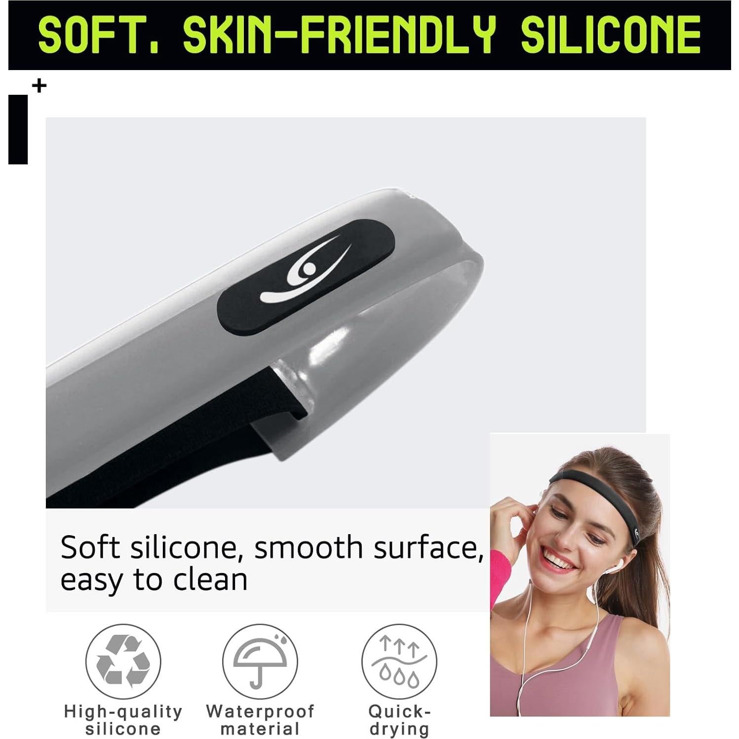 Banda de Sudor de Silicona HiRui para Deportes - Ajuste Universal