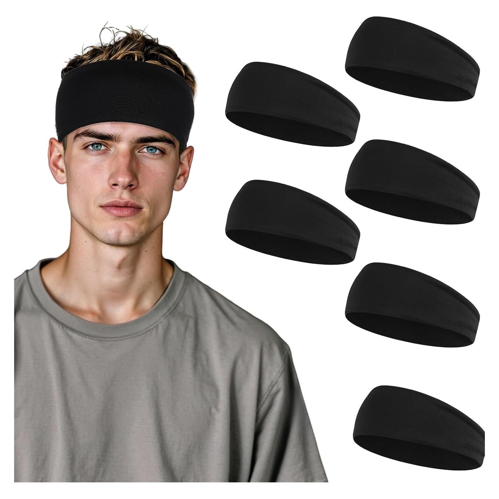 6 Bandas para la Cabeza Absorbentes Classicseali - Negro