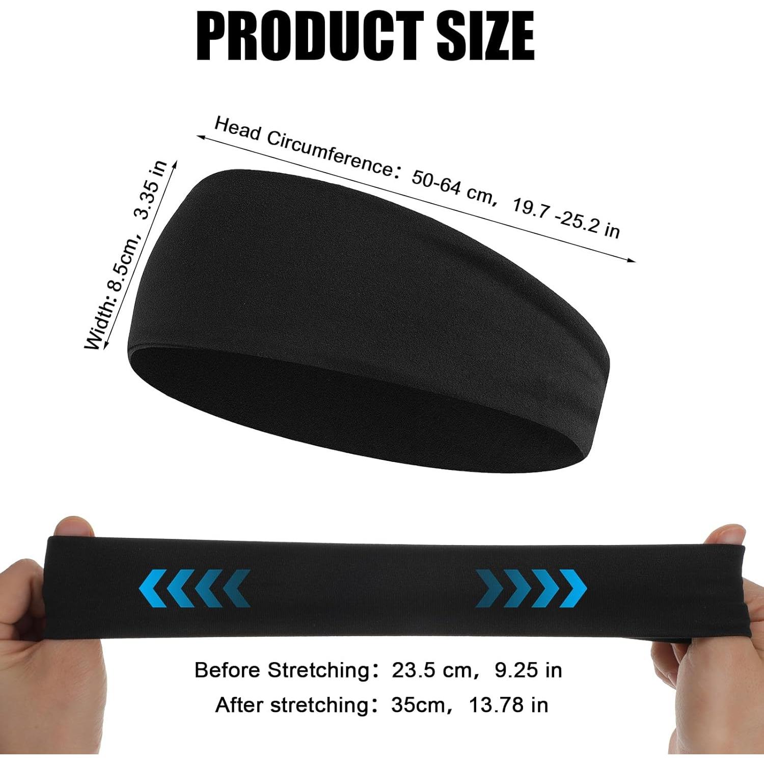 6 Bandas para la Cabeza Absorbentes Classicseali - Negro