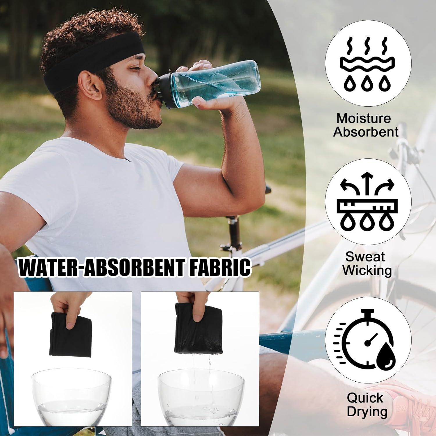 6 Bandas para la Cabeza Absorbentes Classicseali - Negro